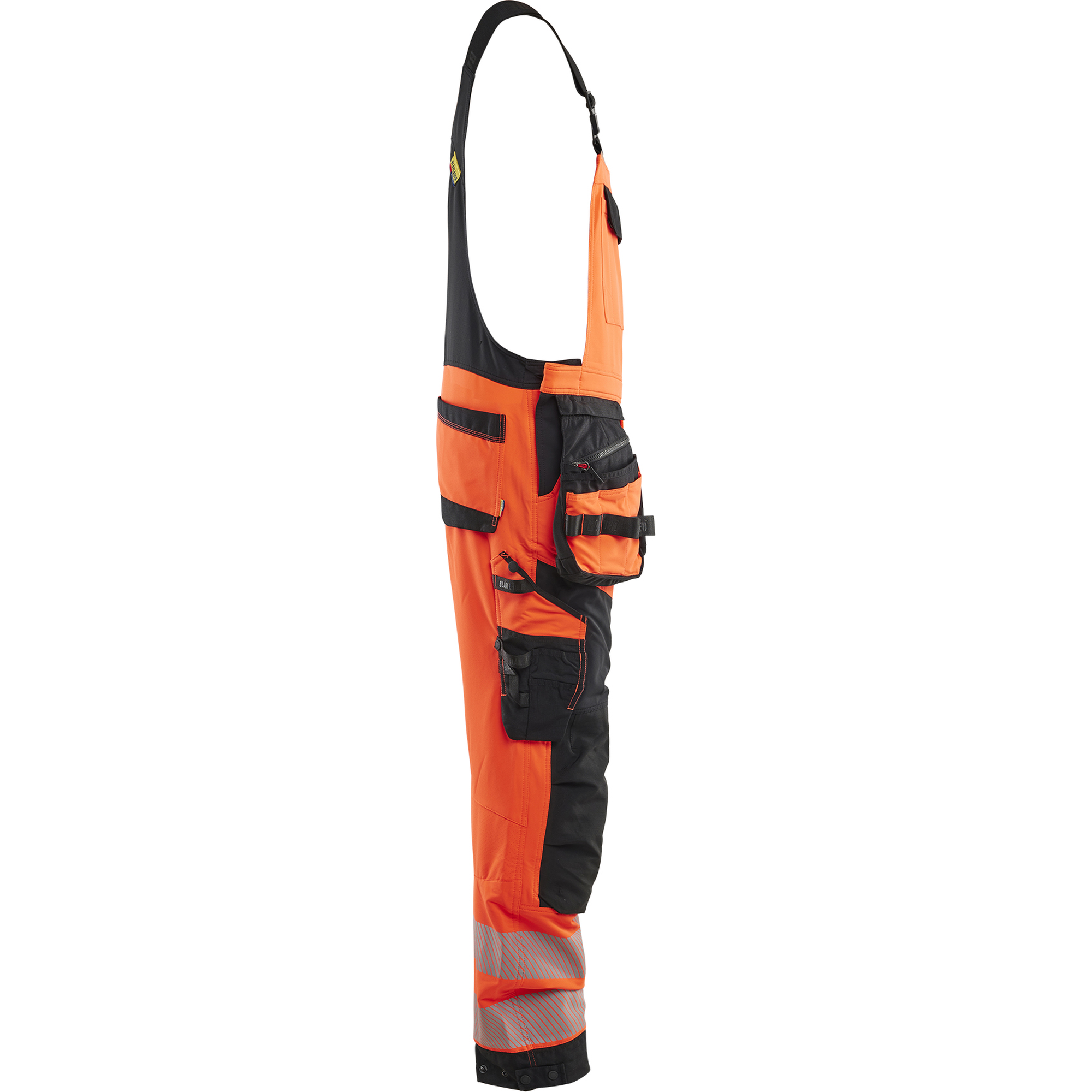Blaklader High Vis 4-Way Stretch Bib and Brace, Red/Black (2)