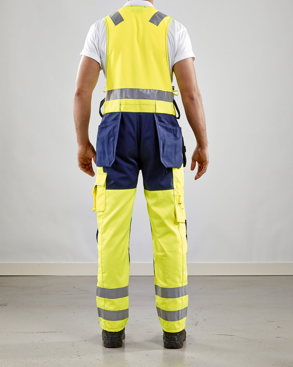 Blaklader High Vis Sleeveless Coverall, Yellow/Navy Blue (5)