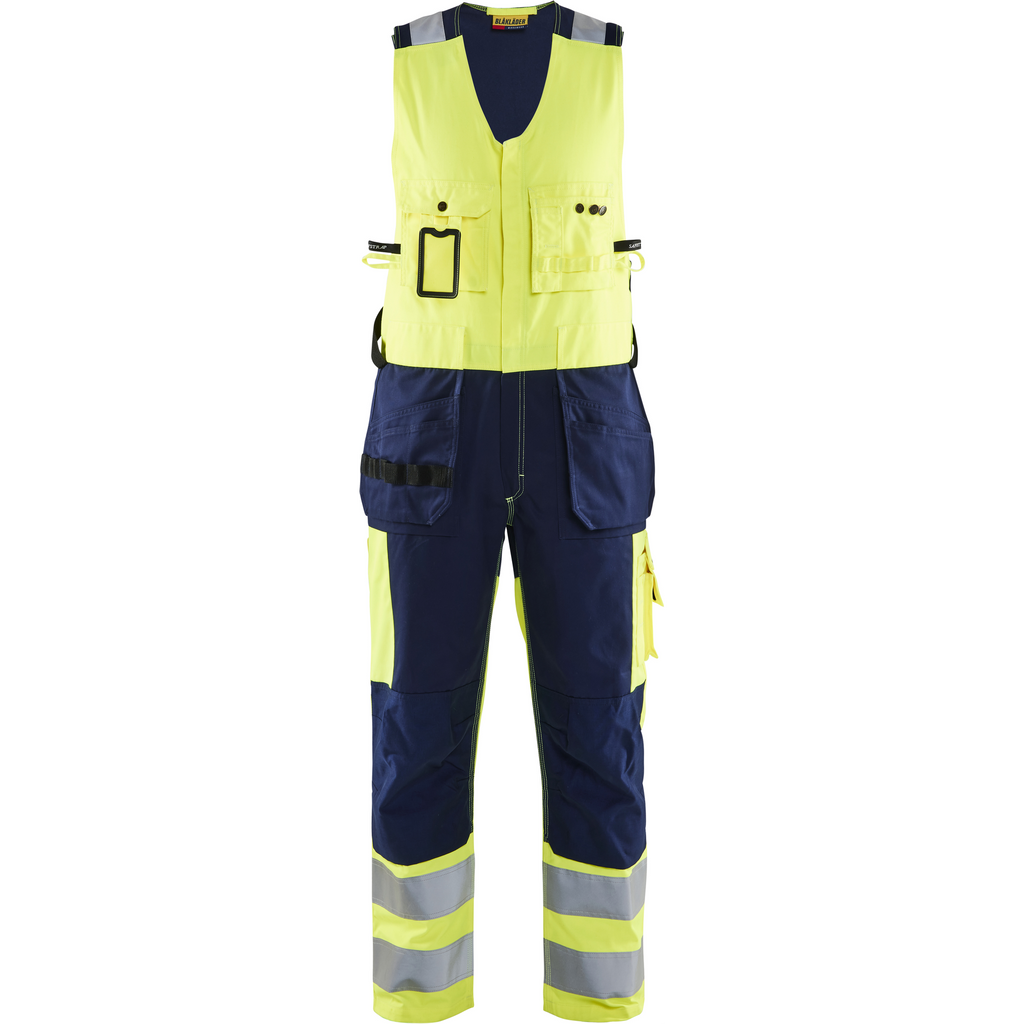 Blaklader High Vis Sleeveless Coverall, Yellow/Navy Blue
