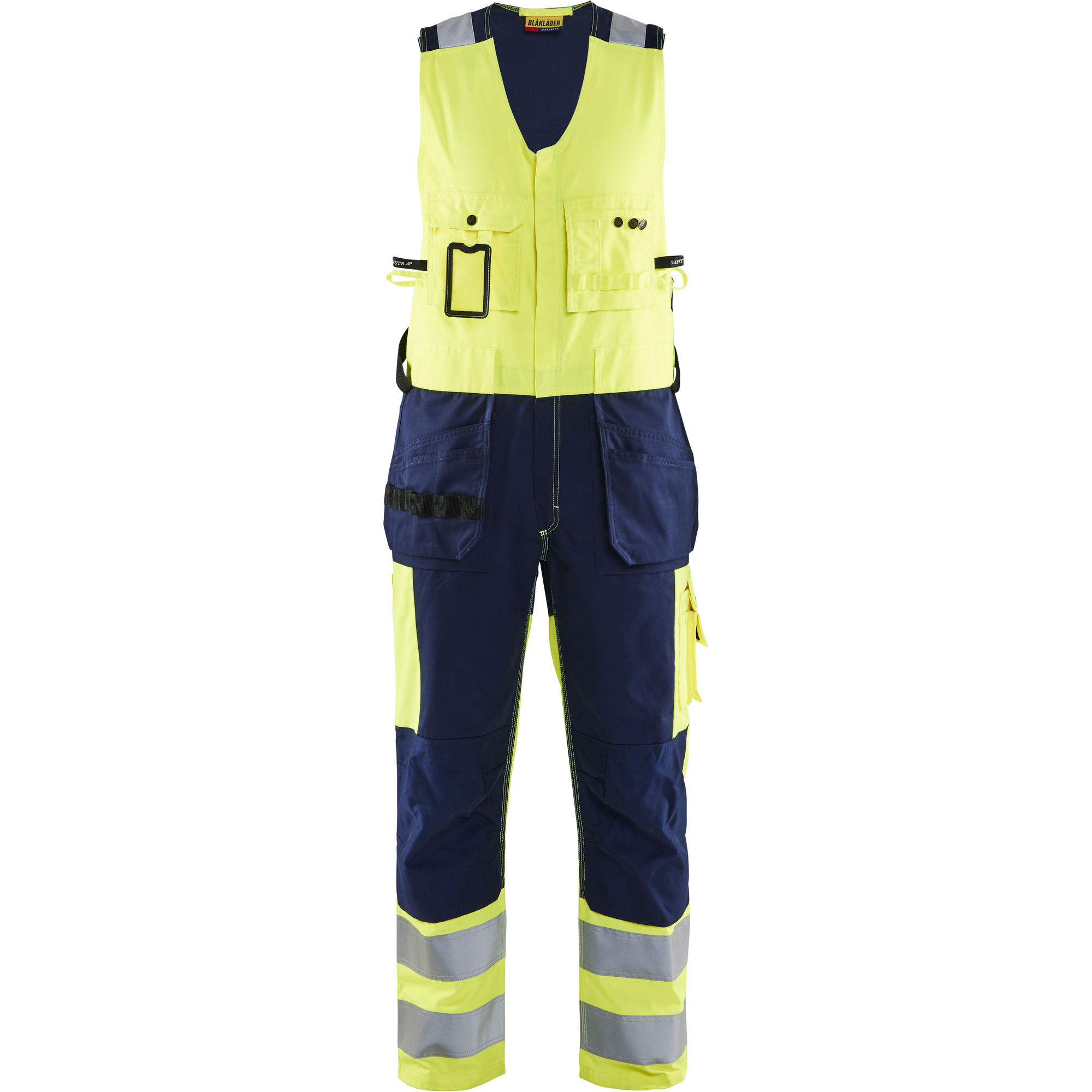 Blaklader High Vis Sleeveless Coverall, Yellow/Navy Blue