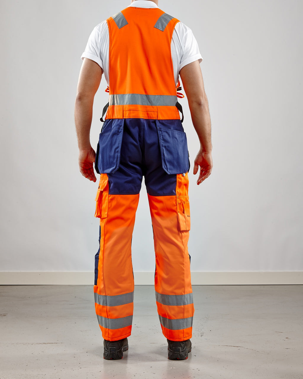Blaklader High Vis Combination Trousers, Orange/Navy Blue (5)