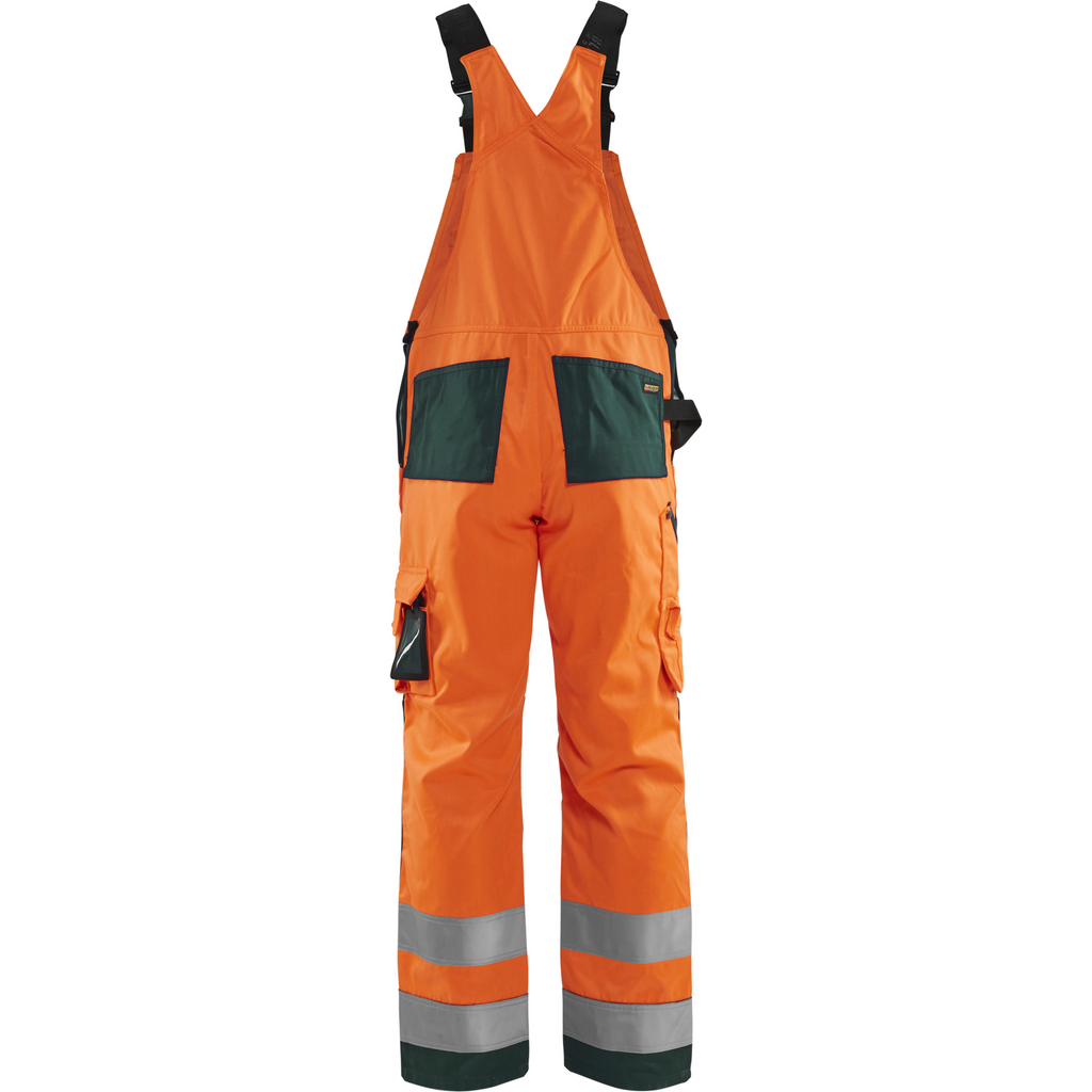 Blaklader High Vis Bib and Brace, Orange/Green (4)