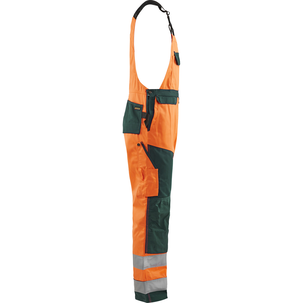 Blaklader High Vis Bib and Brace, Orange/Green (2)