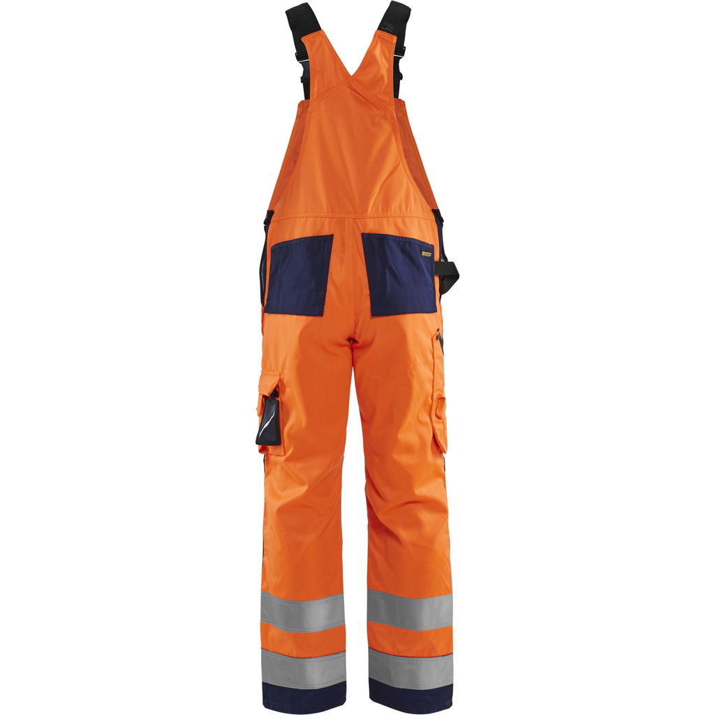Blaklader High Vis Bib and Brace, Orange/Navy Blue (4)