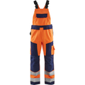 Blaklader High Vis Bib and Brace, Orange/Navy Blue