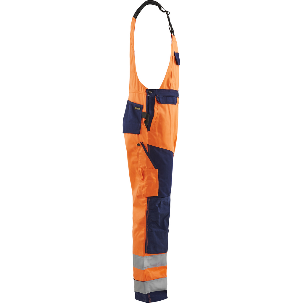 Blaklader High Vis Bib and Brace, Orange/Navy Blue (2)