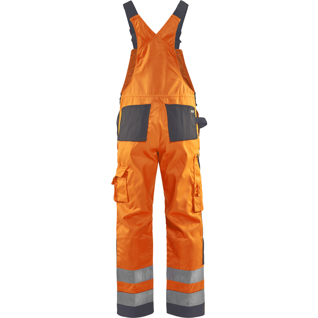 Blaklader High Vis Bib and Brace, Orange/Medium Grey (4)