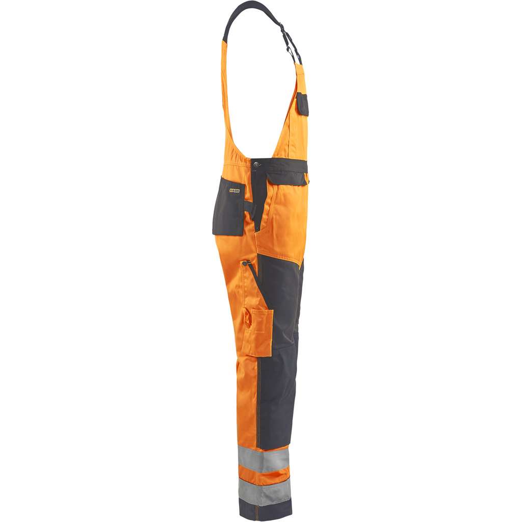 Blaklader High Vis Bib and Brace, Orange/Medium Grey (2)