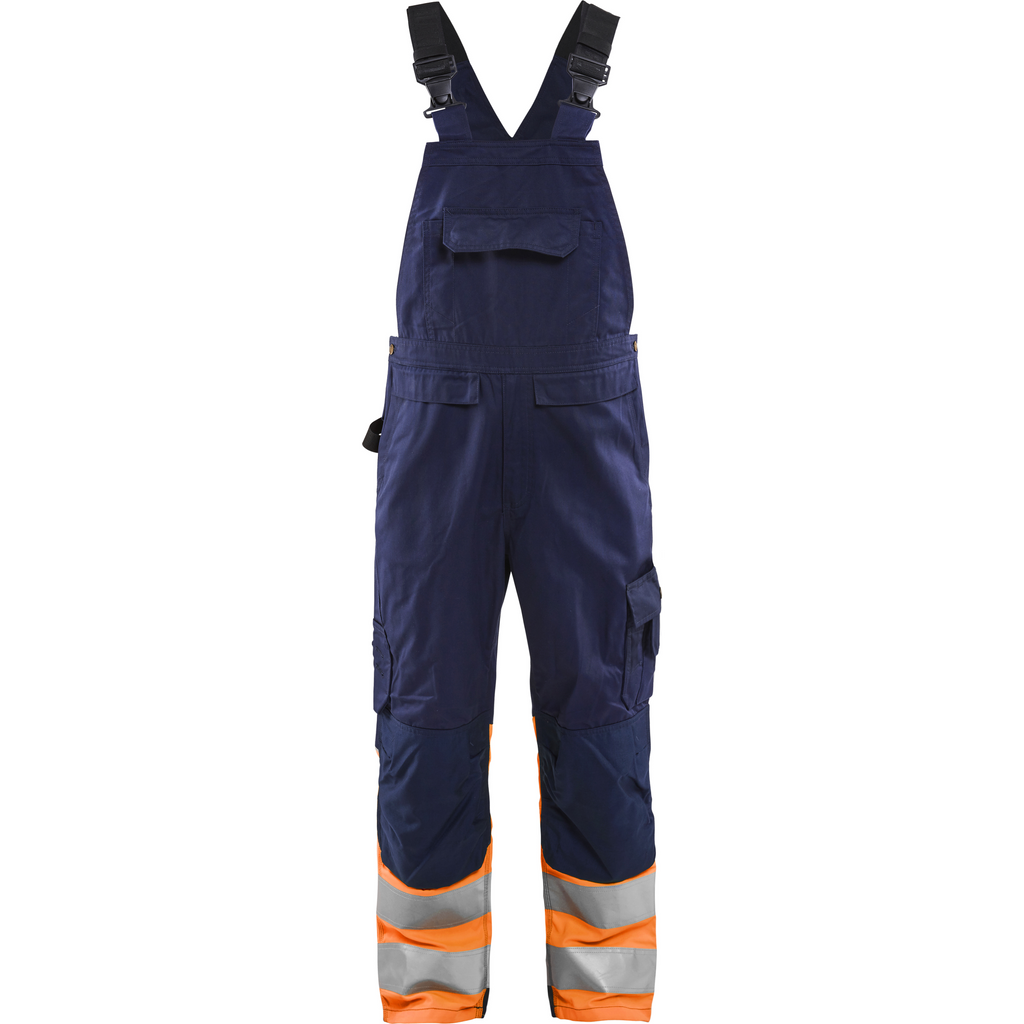 Blaklader High Vis Bib and Brace, Navy/Orange