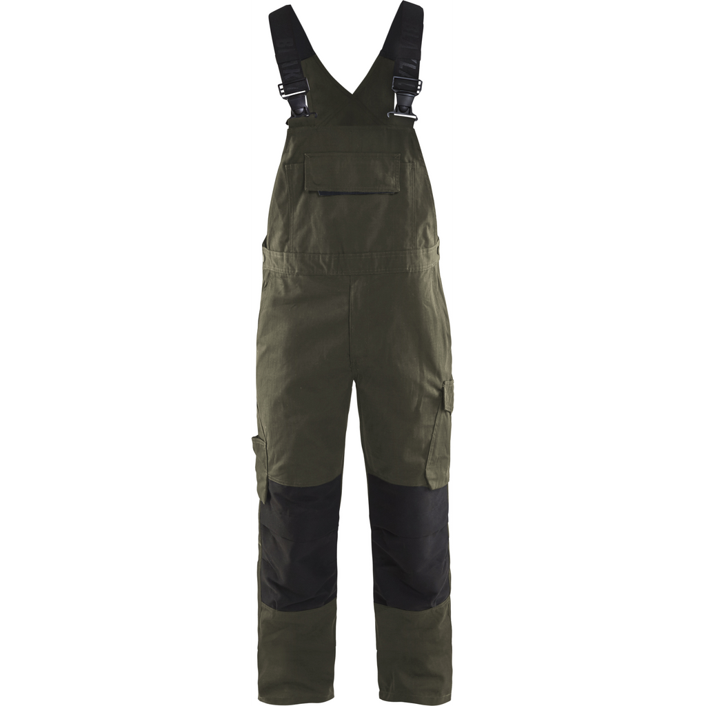 Blaklader Stretch Bib and Brace, Dark Olive Green/Black