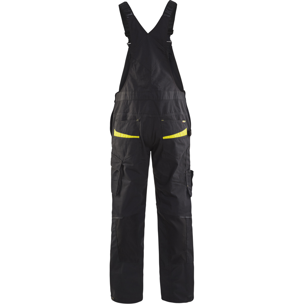 Blaklader Stretch Bib and Brace, Black/Yellow (3)