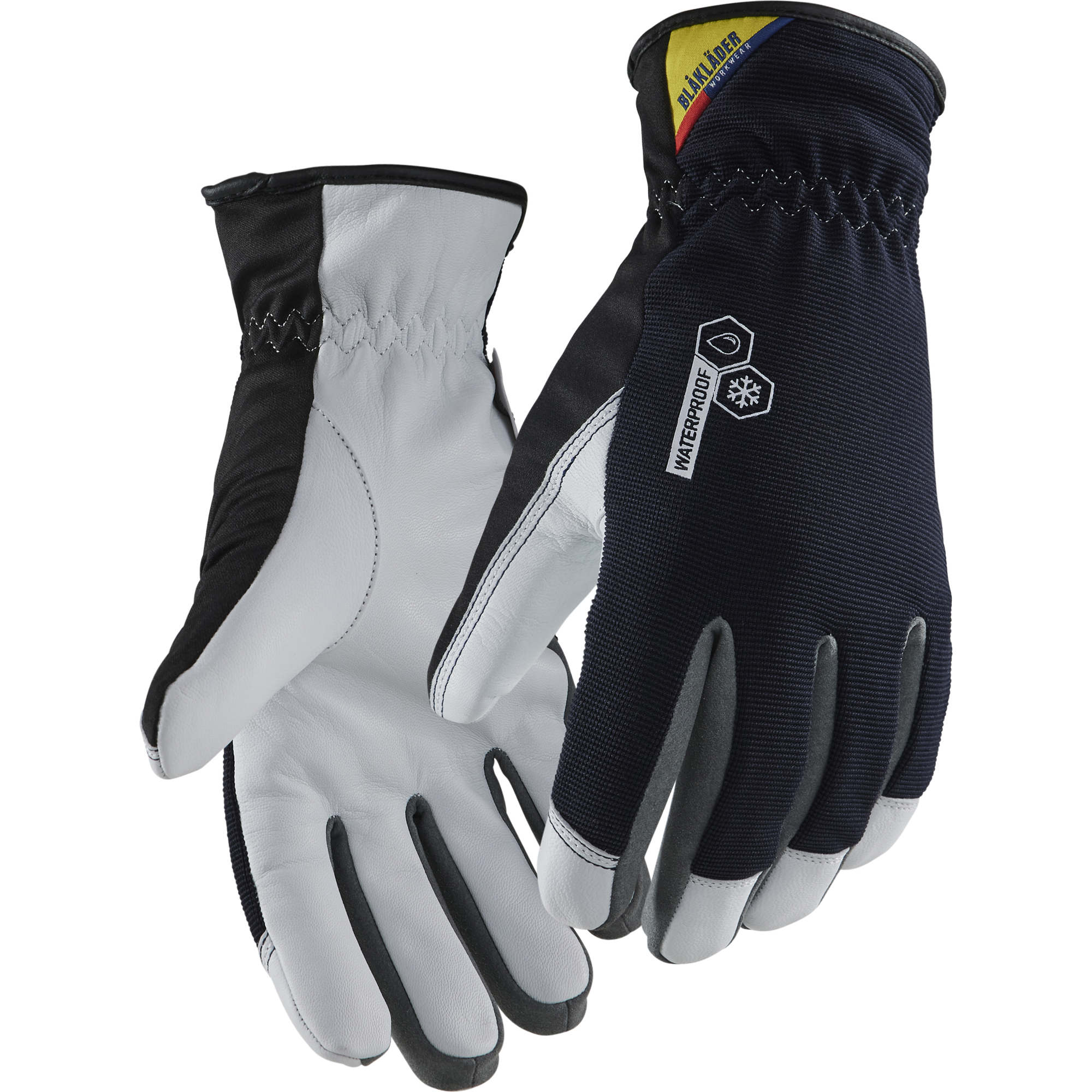 Blaklader Waterproof Lined Work Glove, Dark Navy/White