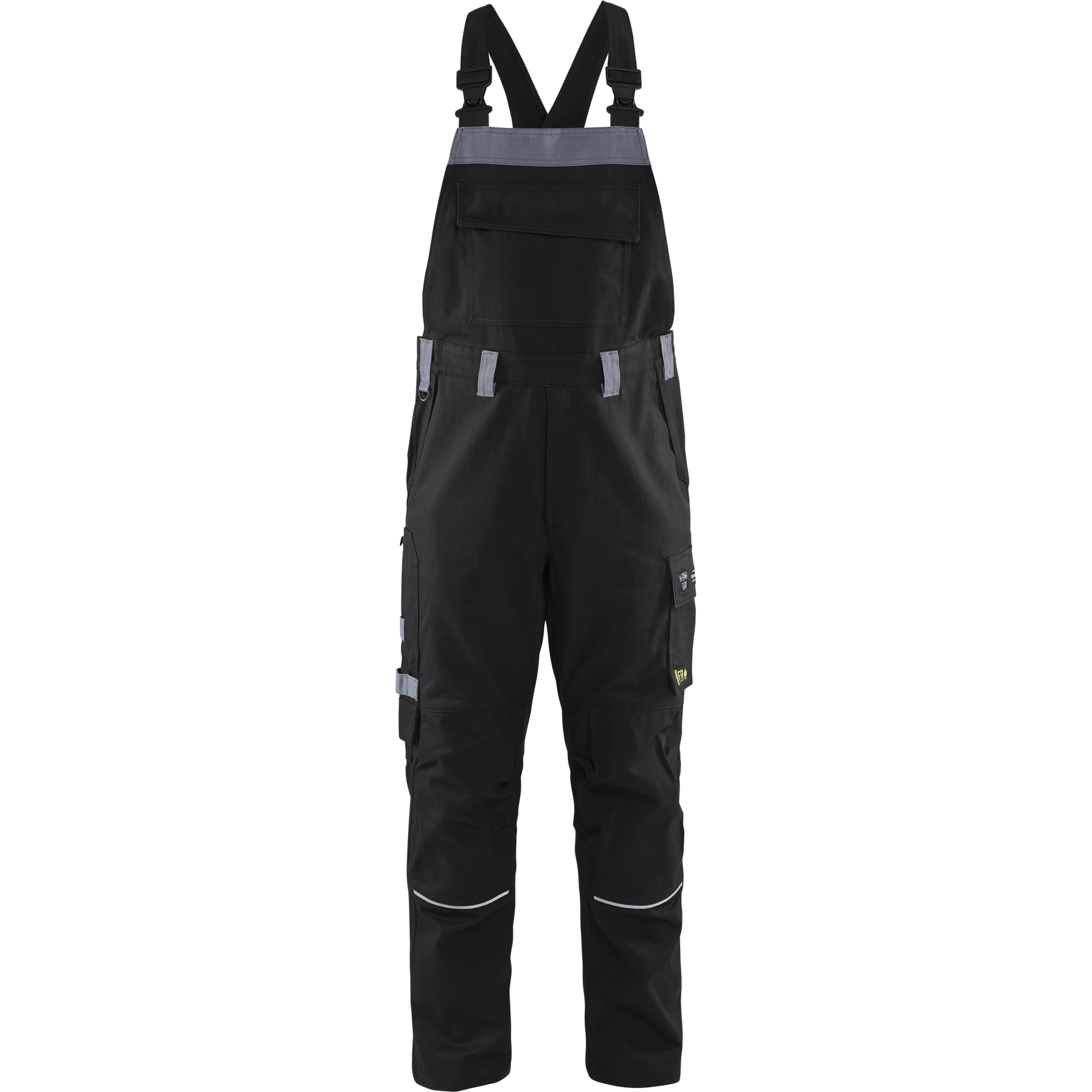 Blaklader Flame Resistant Bib and Brace, Black/Grey