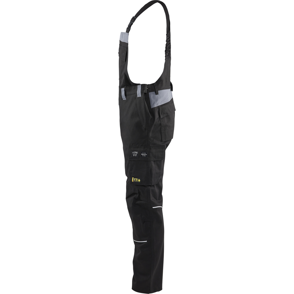 Blaklader Flame Resistant Bib and Brace, Black/Grey (3)