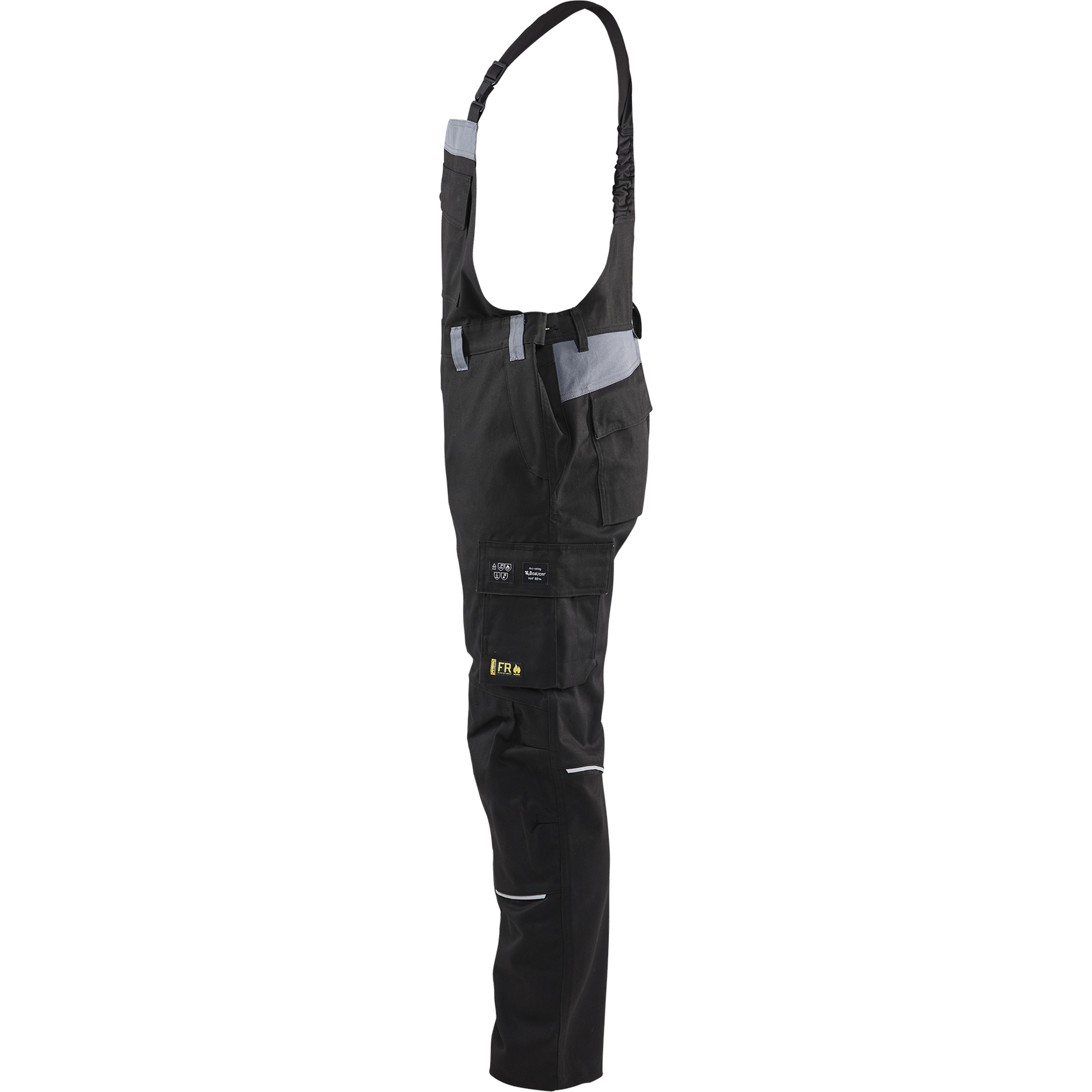 Blaklader Flame Resistant Bib and Brace, Black/Grey (3)