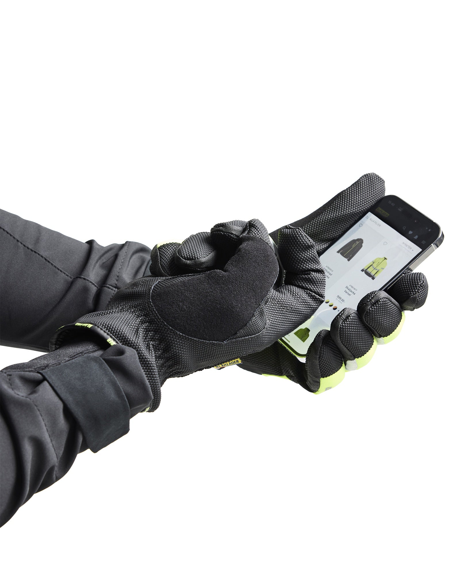 Blaklader Supreme Winter Gloves, Black/High Vis Yellow (2)