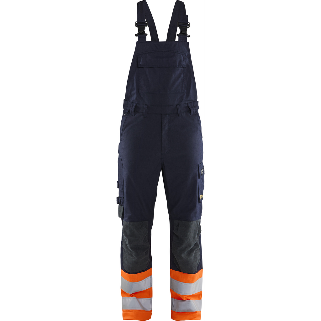 Blaklader Multi-Norm Bib and Brace, Navy/Orange