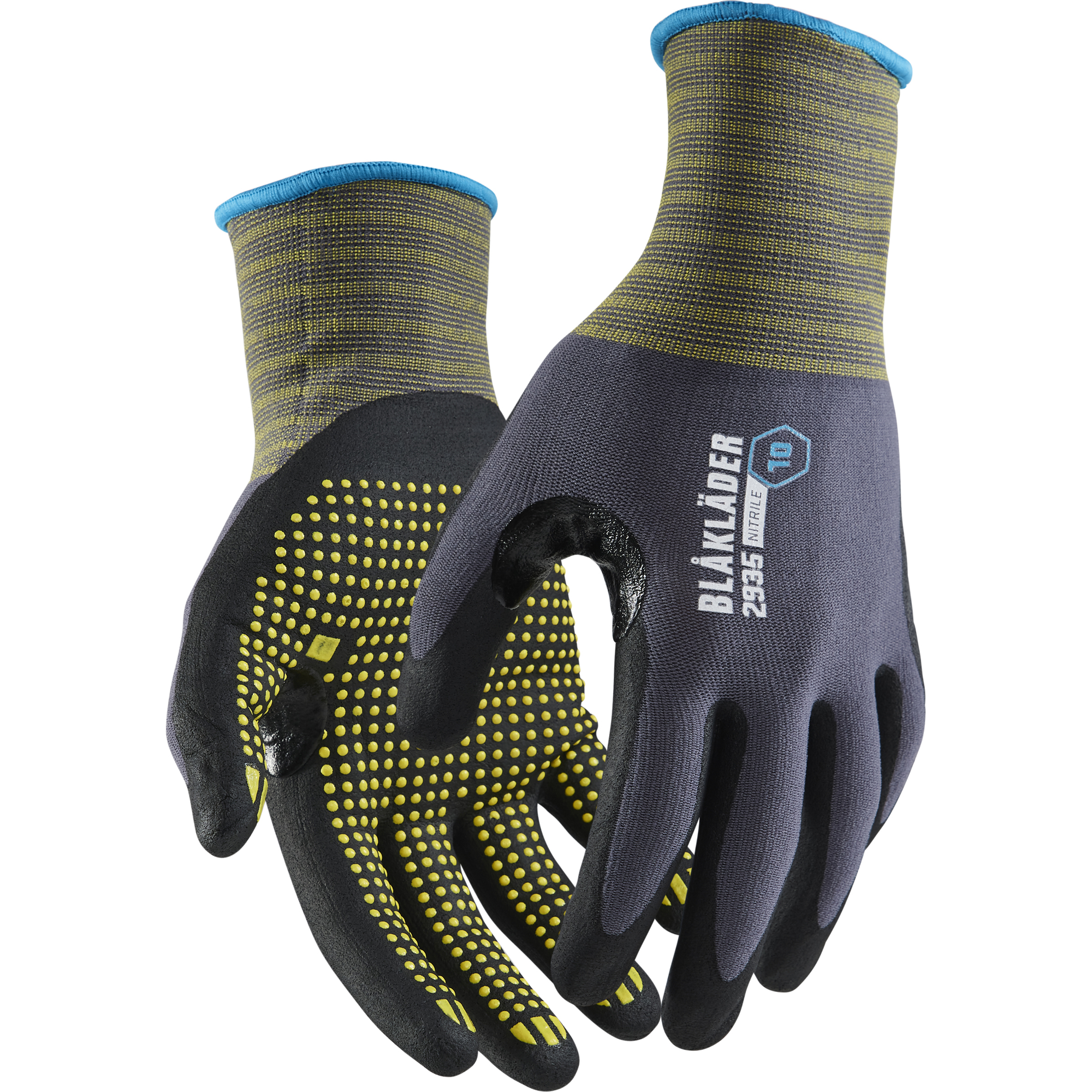 Blaklader Nitrile Coated Work Glove with Dotted Grip, Grey 12 pairs