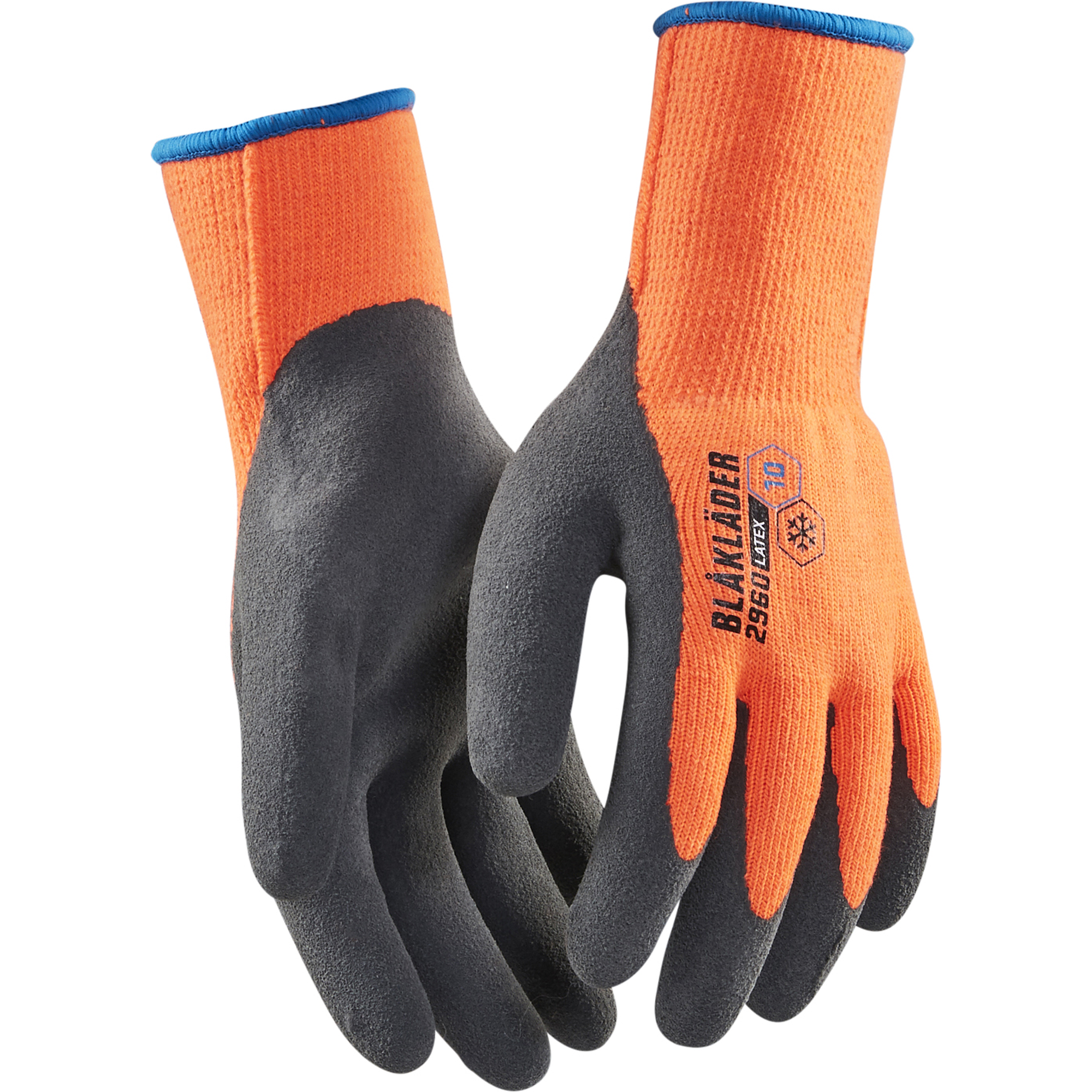 Blaklader Lined Work Glove, Latex Coated, Hi-Vis Orange 6 pairs