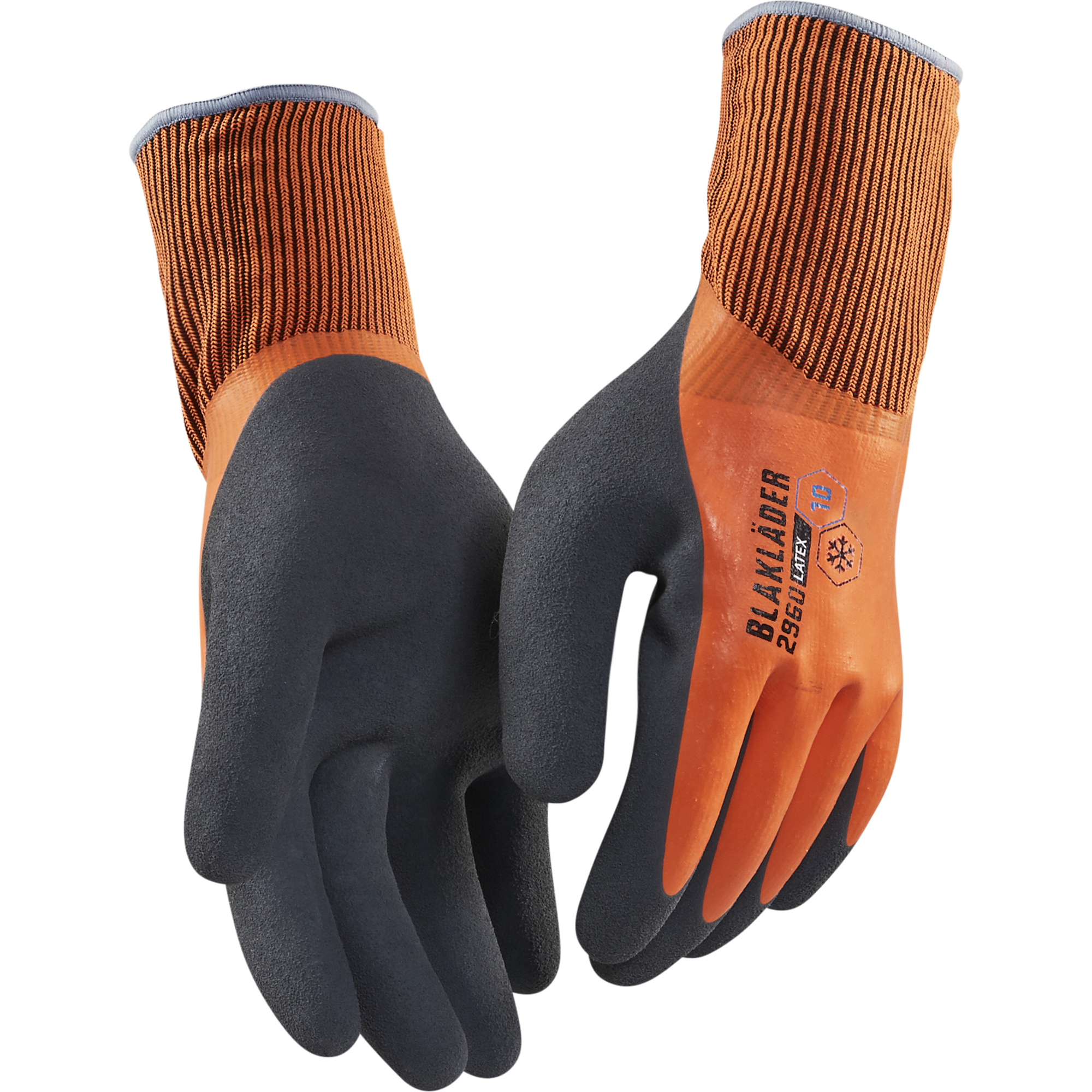 Blaklader Lined Waterproof Work Glove, Latex Coated, Hi-Vis Orange 6 pairs