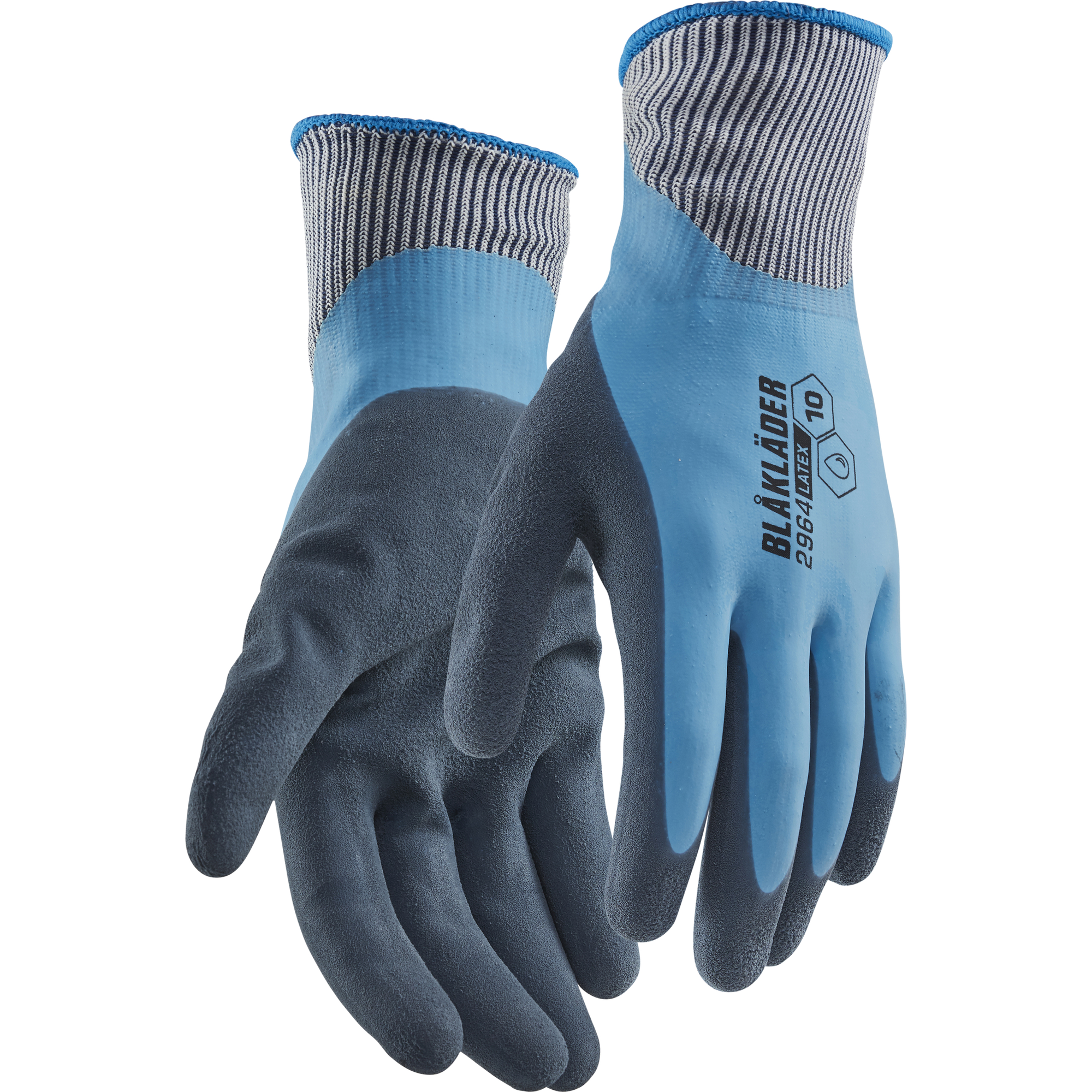 Blaklader Waterproof Latex Coated Work Glove, Ocean Blue 6 pairs