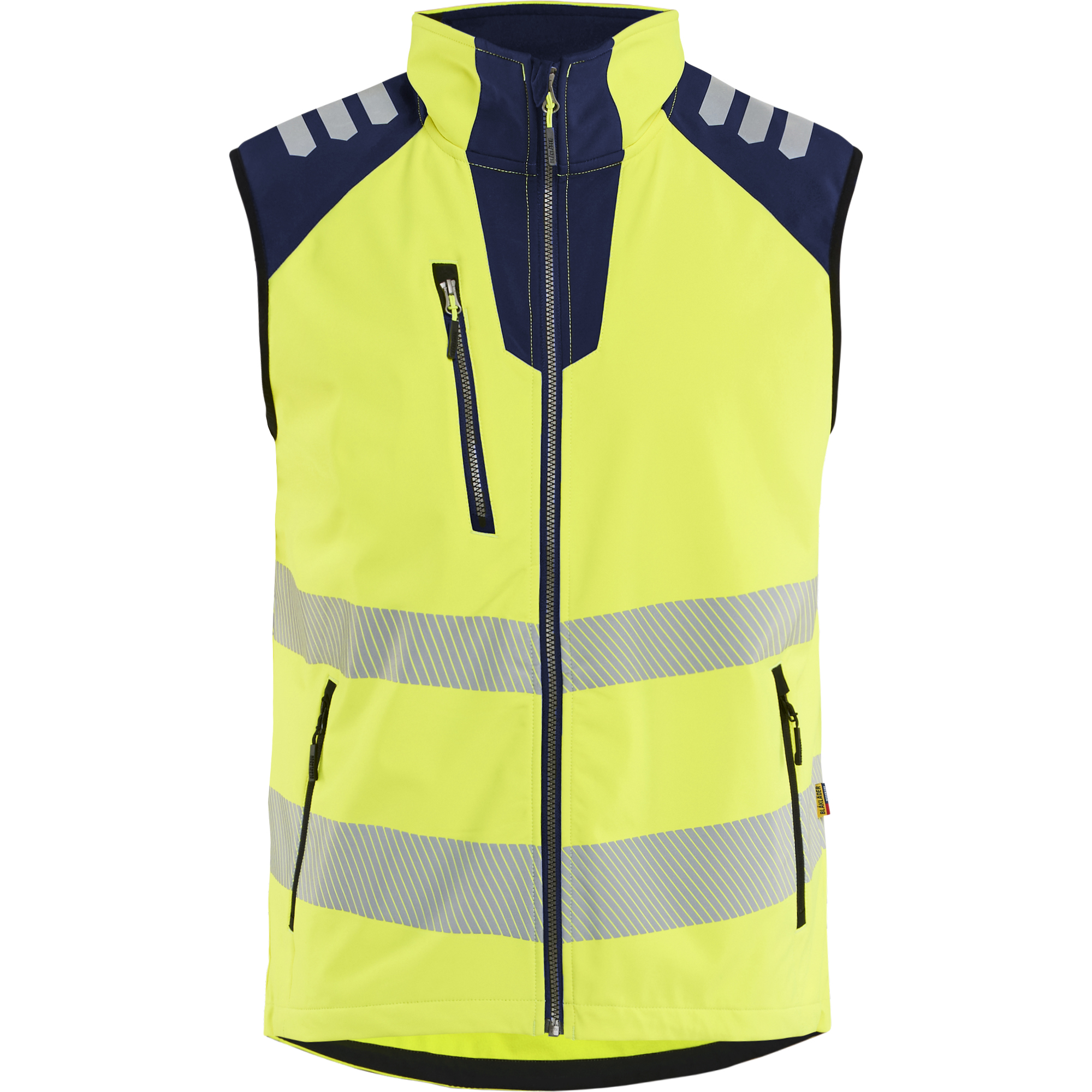 Blaklader High Vis Softshell Vest, High Vis Yellow/Navy Blue