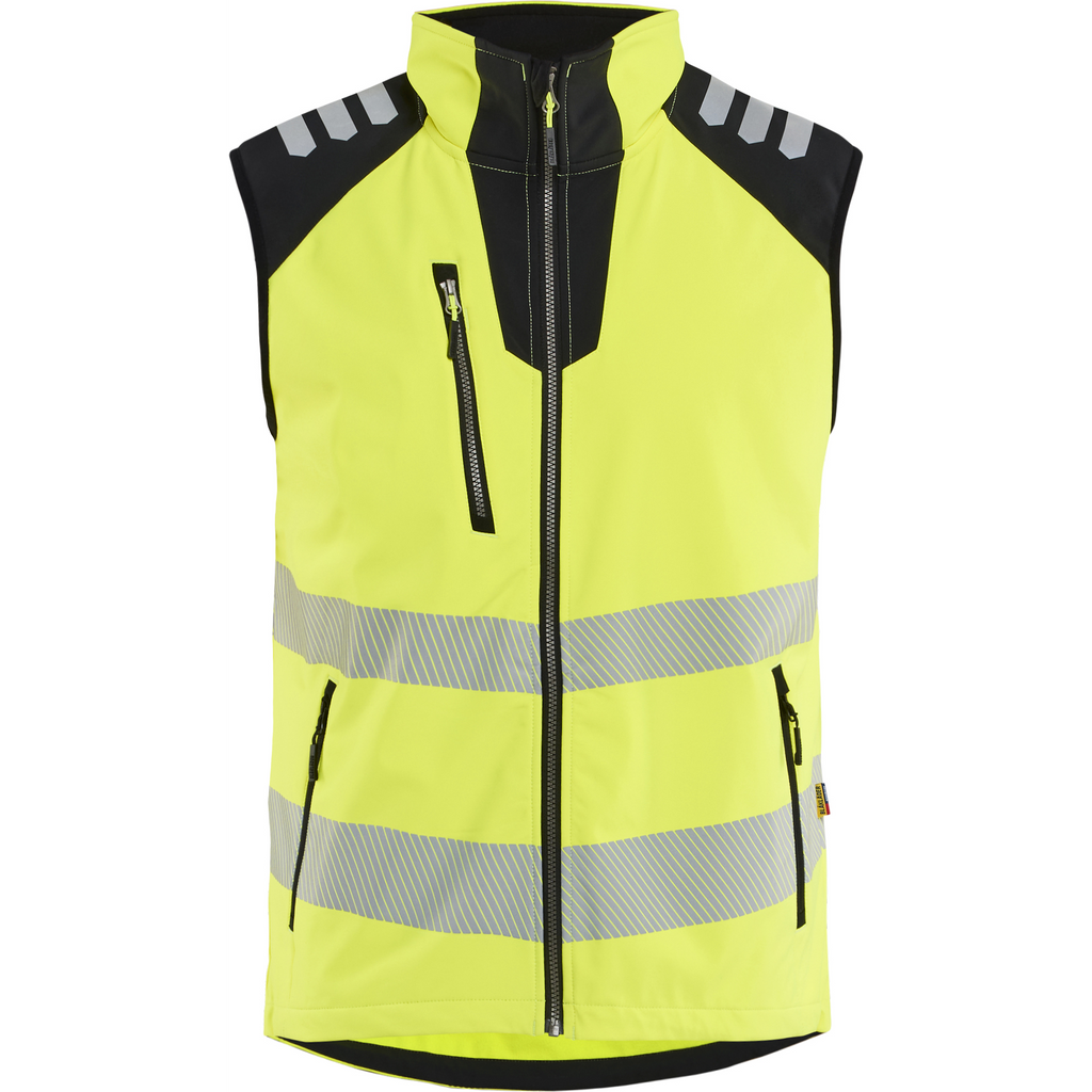 Blaklader High Vis Softshell Vest, High Vis Yellow/Black