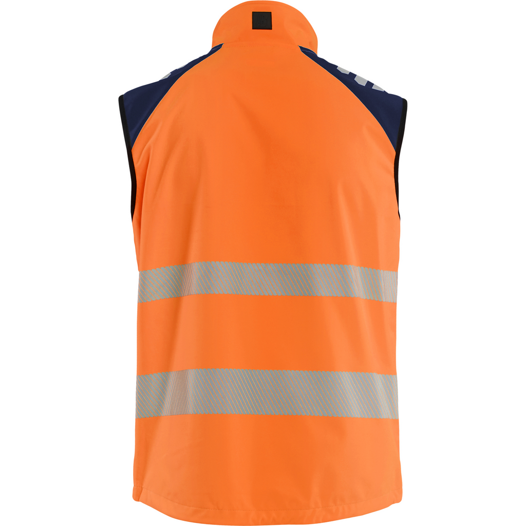 Blaklader Hi-Vis Softshell Vest, High Vis Orange/Navy Blue (4)