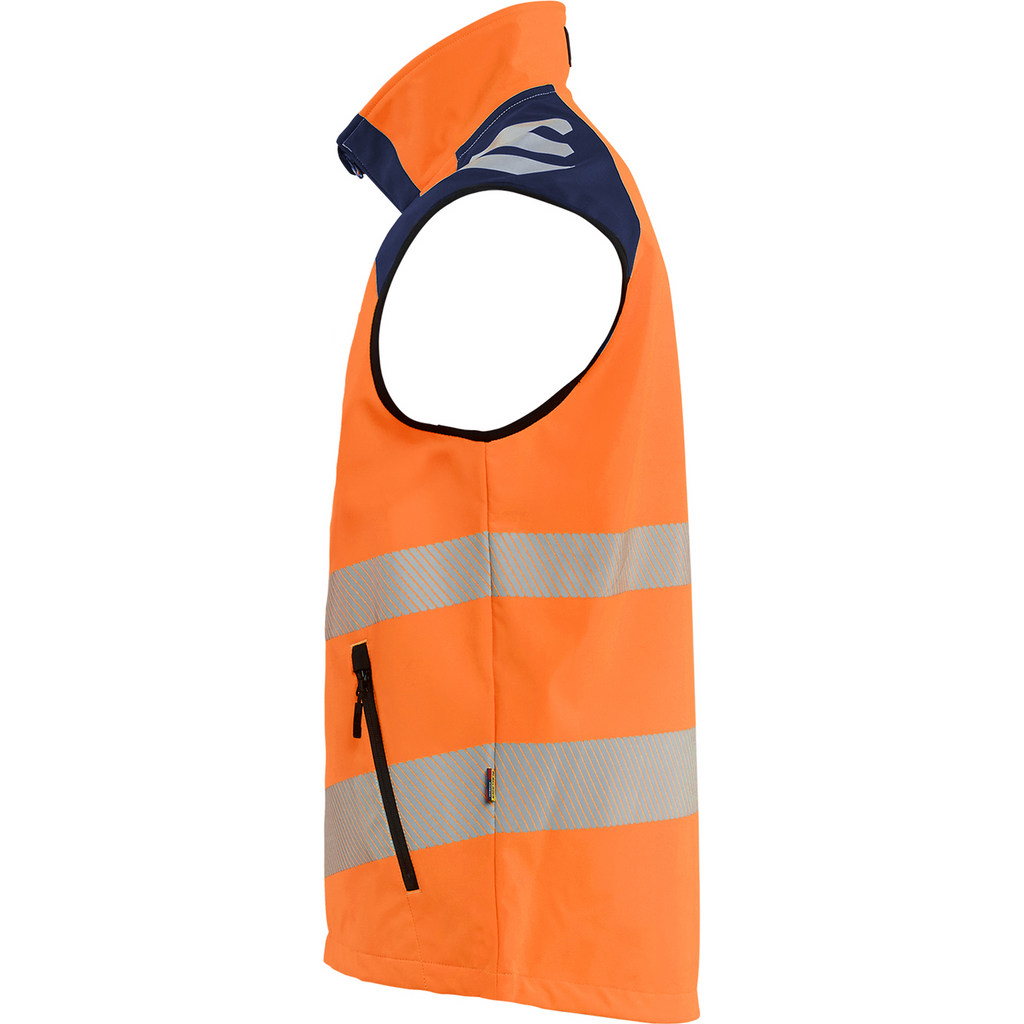 Blaklader Hi-Vis Softshell Vest, High Vis Orange/Navy Blue (2)