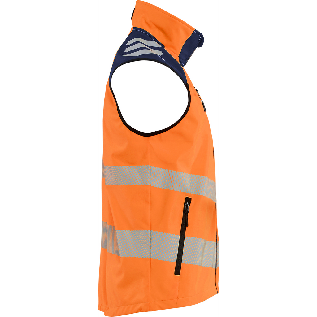 Blaklader Hi-Vis Softshell Vest, High Vis Orange/Navy Blue (3)