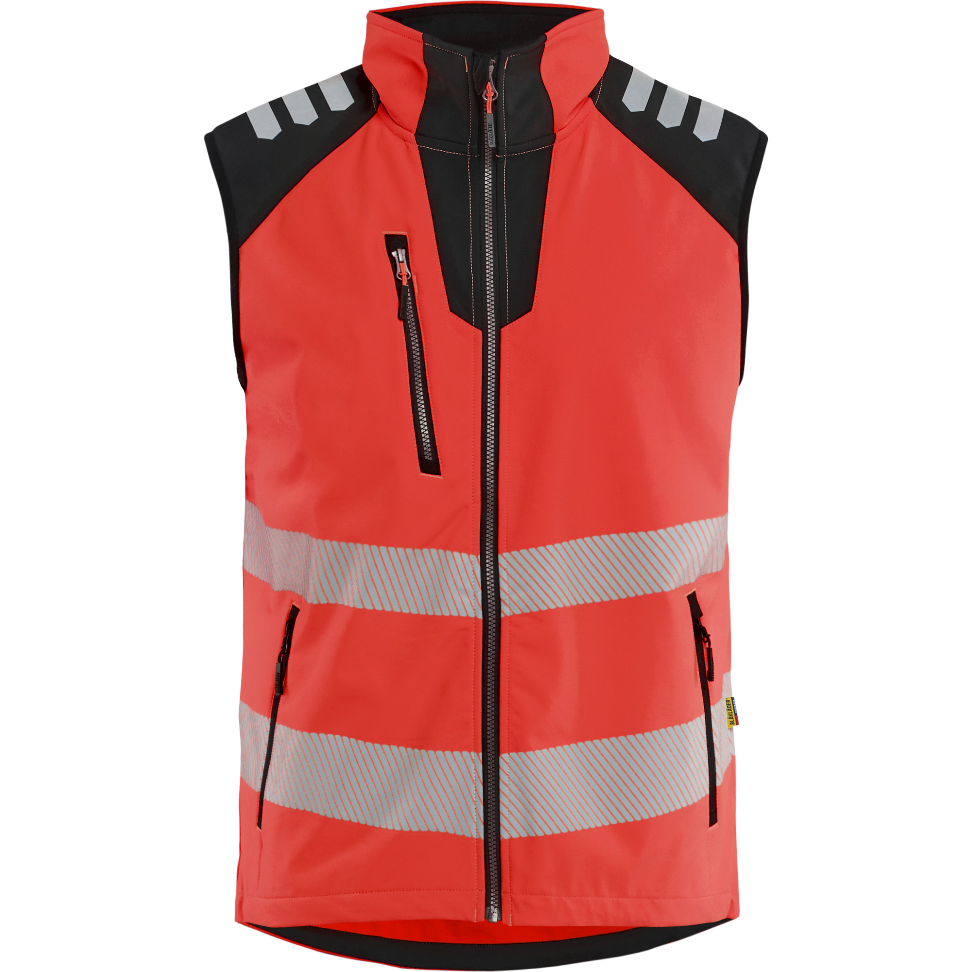 Blaklader Hi-Vis Softshell Vest, High Vis Red/Black