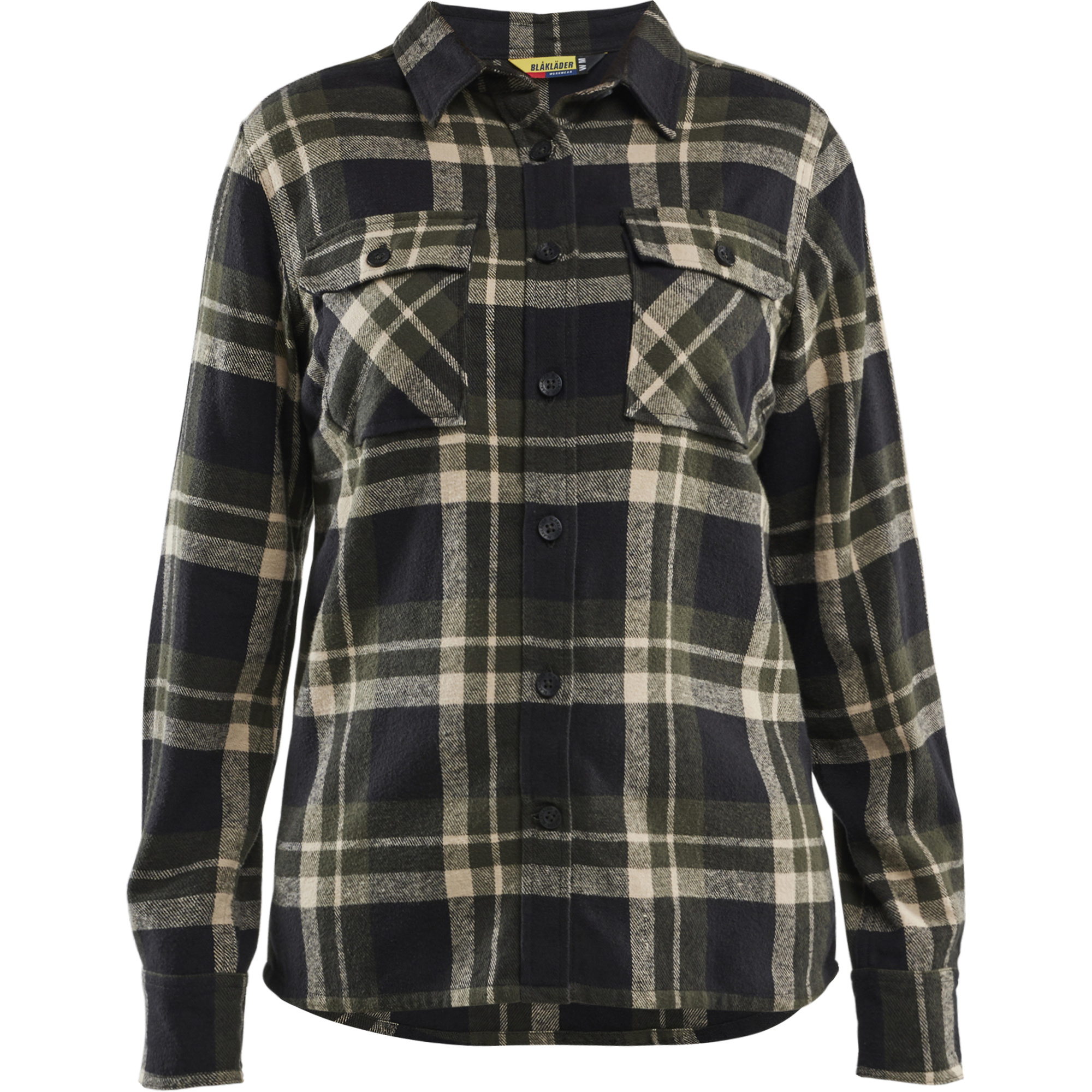 Blaklader Women's Flannel Shirt, Forest Green/Black