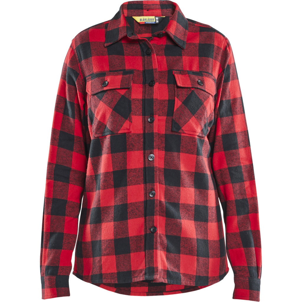 Blaklader Women's Flannel Shirt, Red/Black