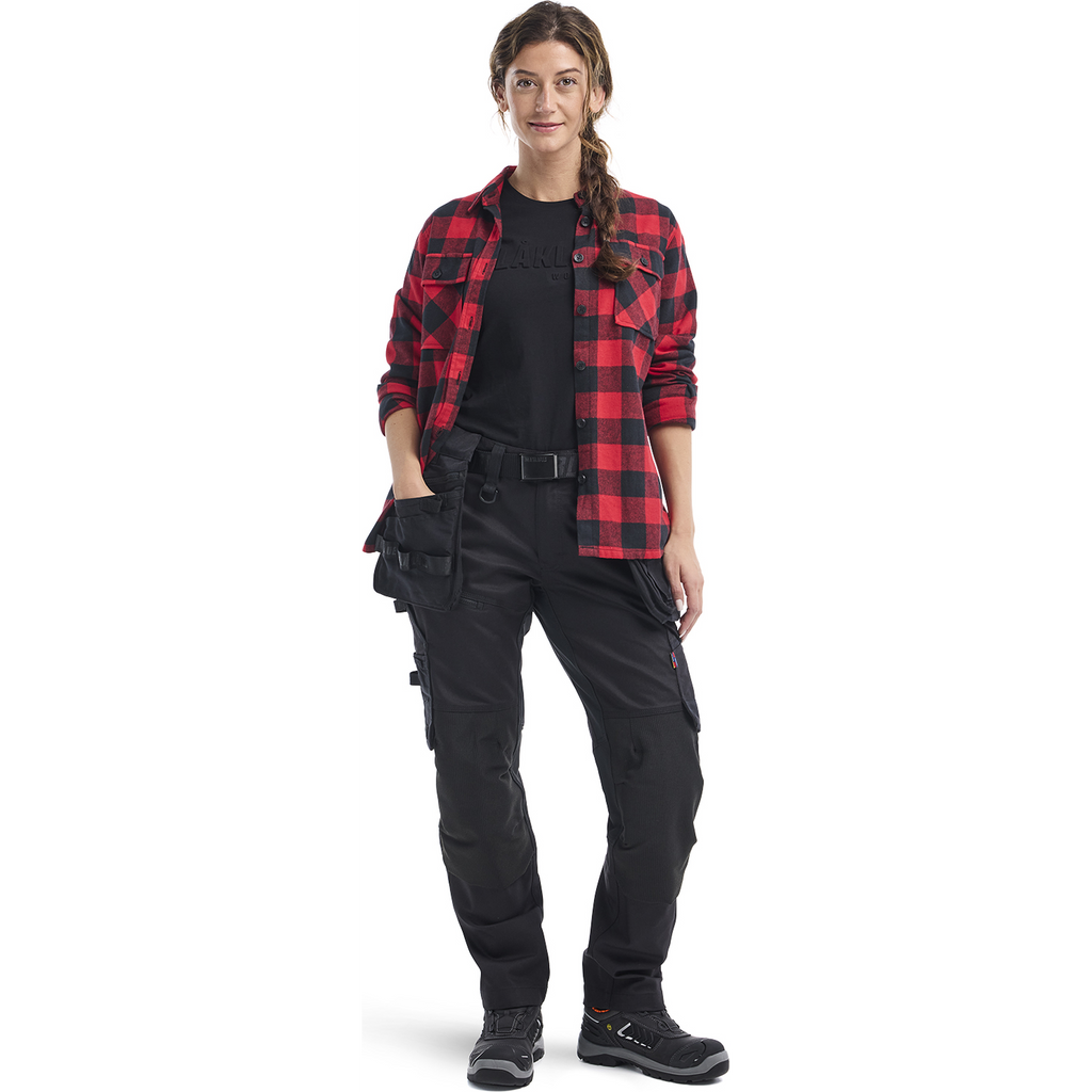 Blaklader Women's Flannel Shirt, Red/Black (5)
