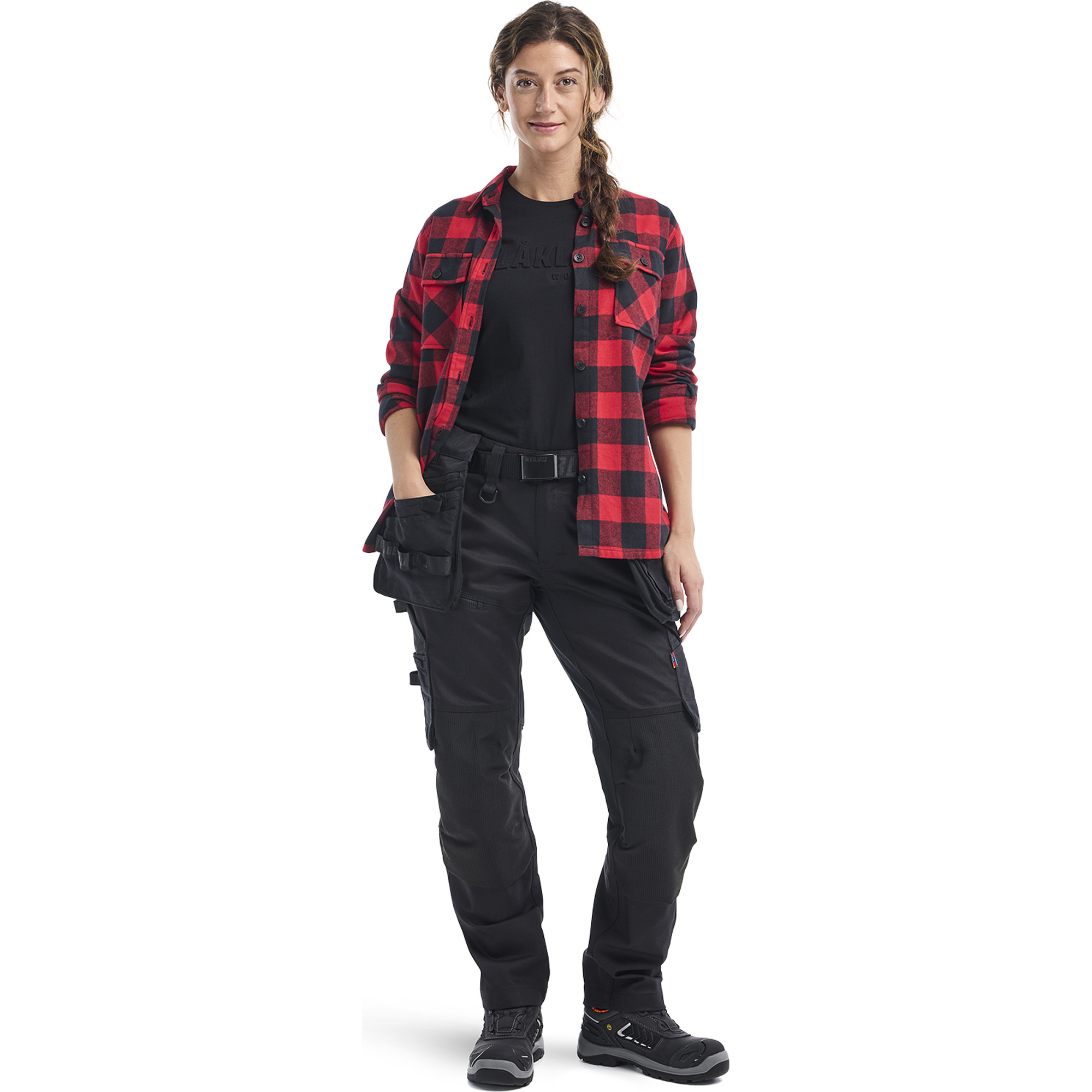 Blaklader Women's Flannel Shirt, Red/Black (5)