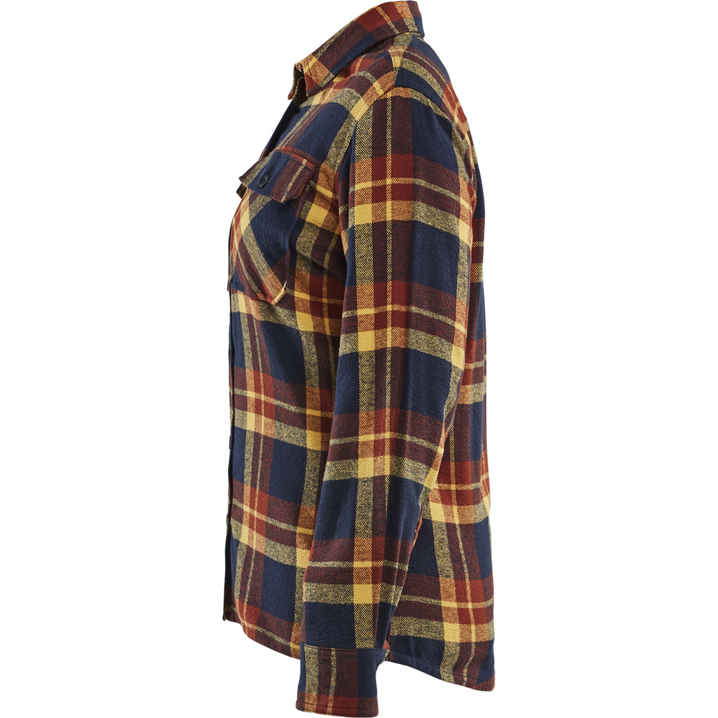 Blaklader Women's Flannel Shirt, Rust Red/Dark Blue (3)
