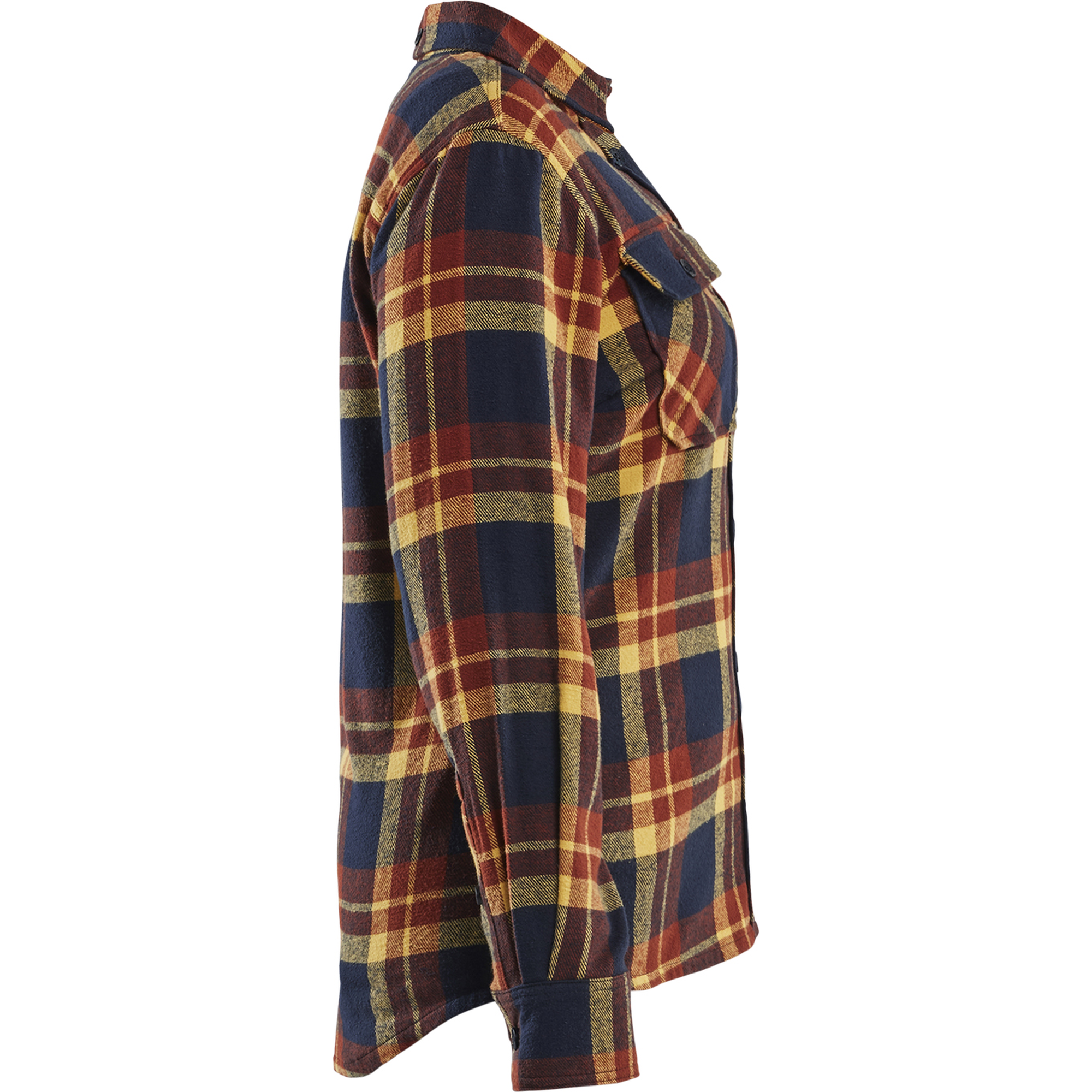 Blaklader Women's Flannel Shirt, Rust Red/Dark Blue (2)