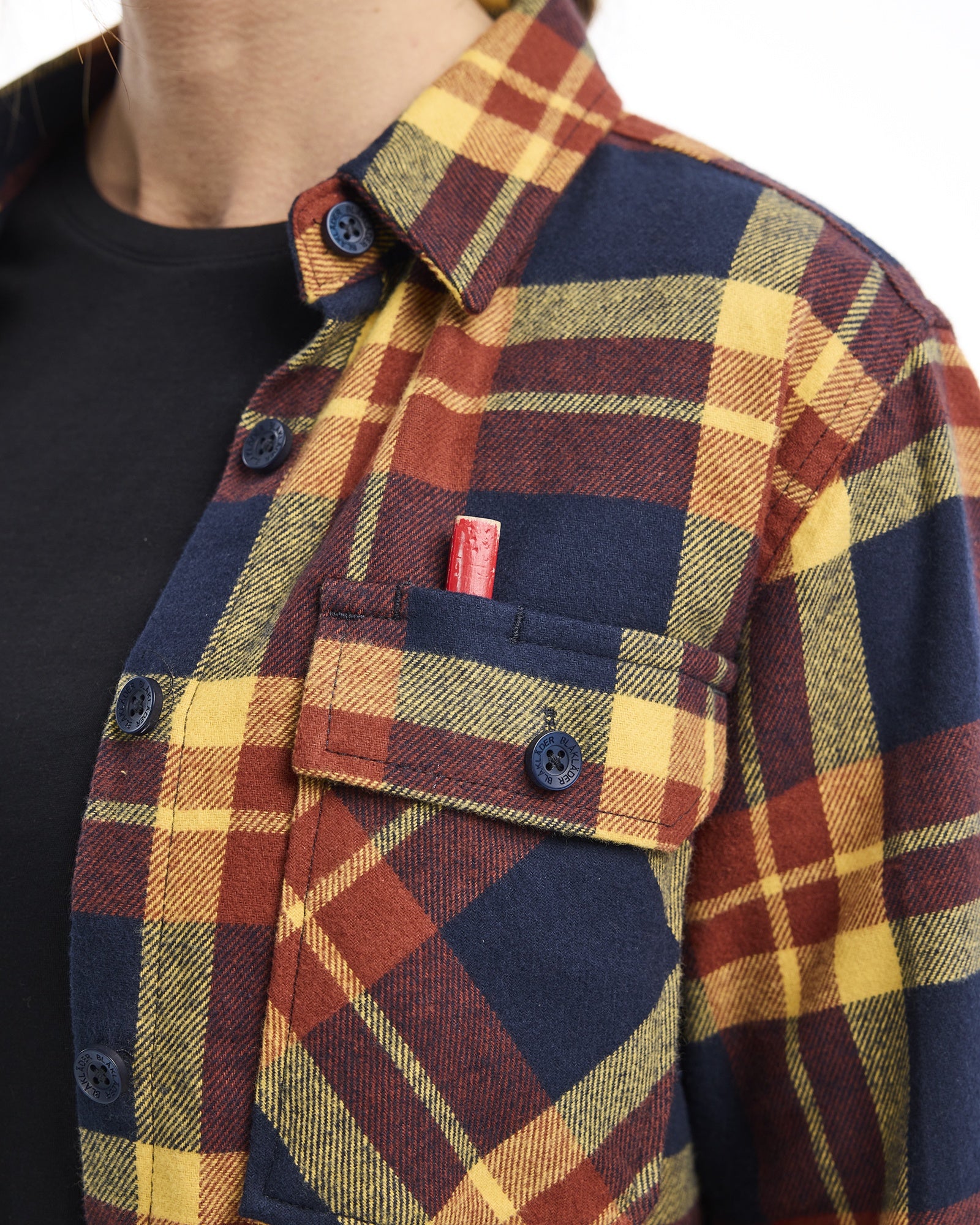 Blaklader Women's Flannel Shirt, Rust Red/Dark Blue (6)