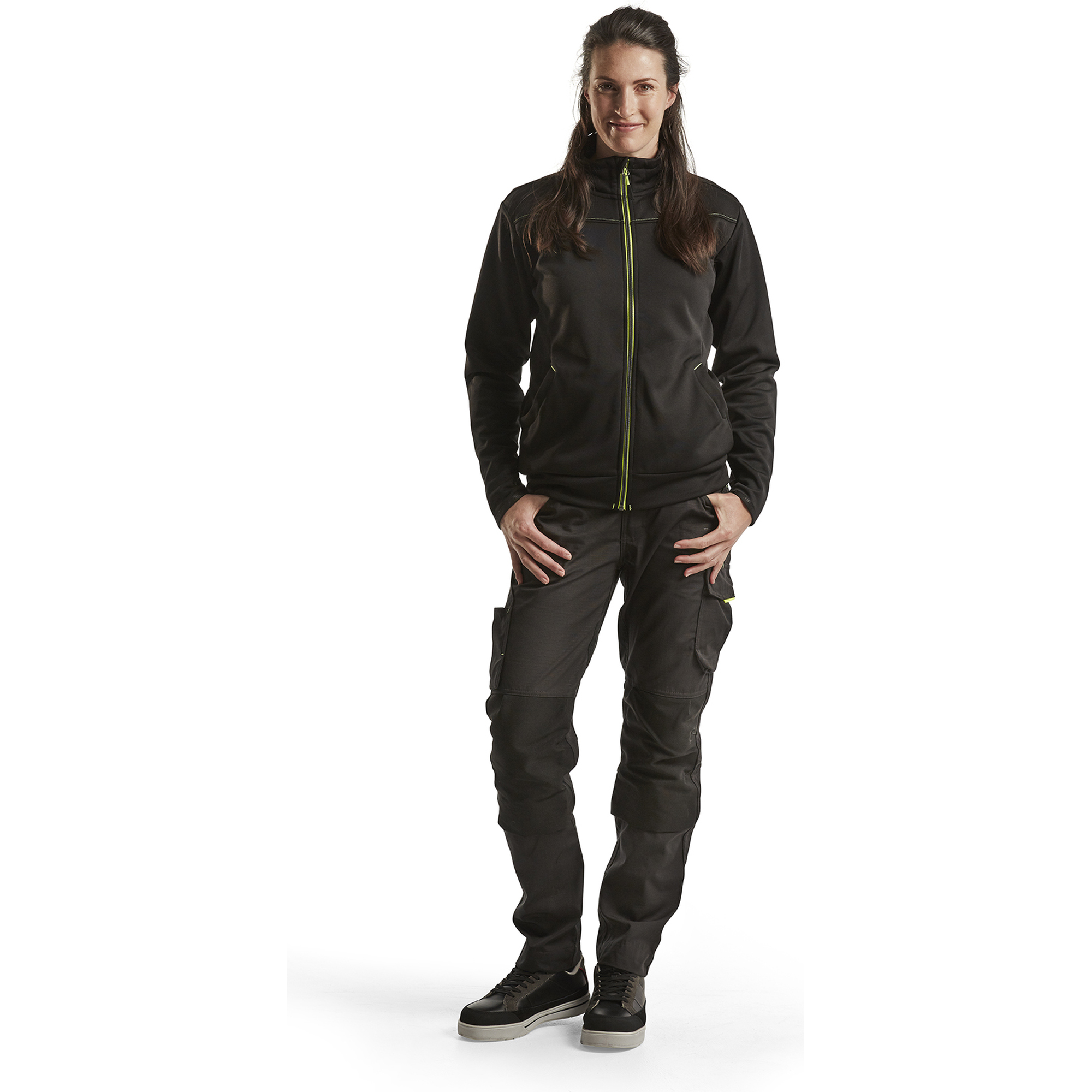 Blaklader Damen Stretch Arbeitshose, Schwarz/Gelb (5)