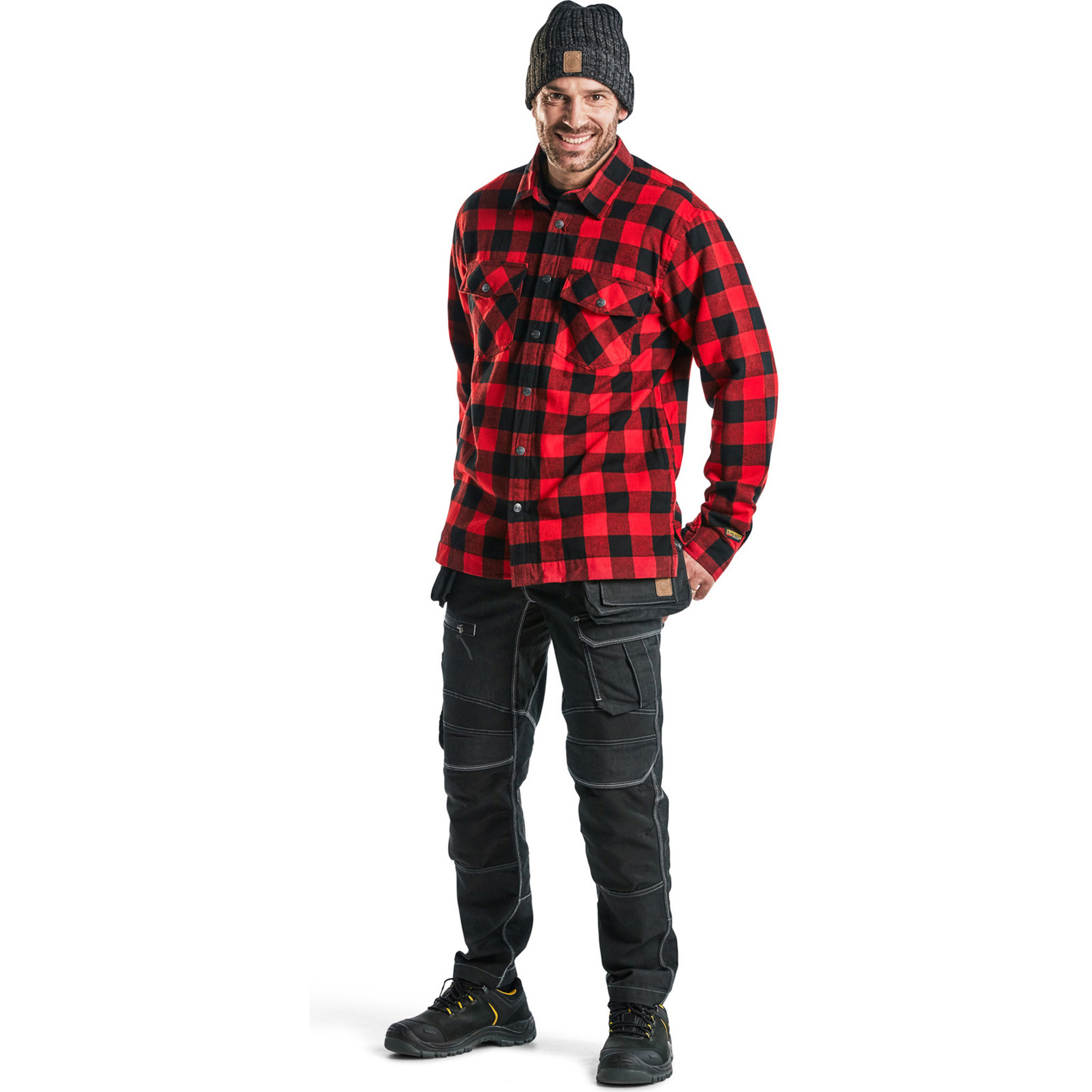 Blaklader Lined Flannel Shirt, Red/Black (5)