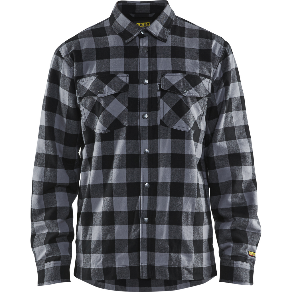 Blaklader Lined Flannel Shirt, Dark Grey/Black