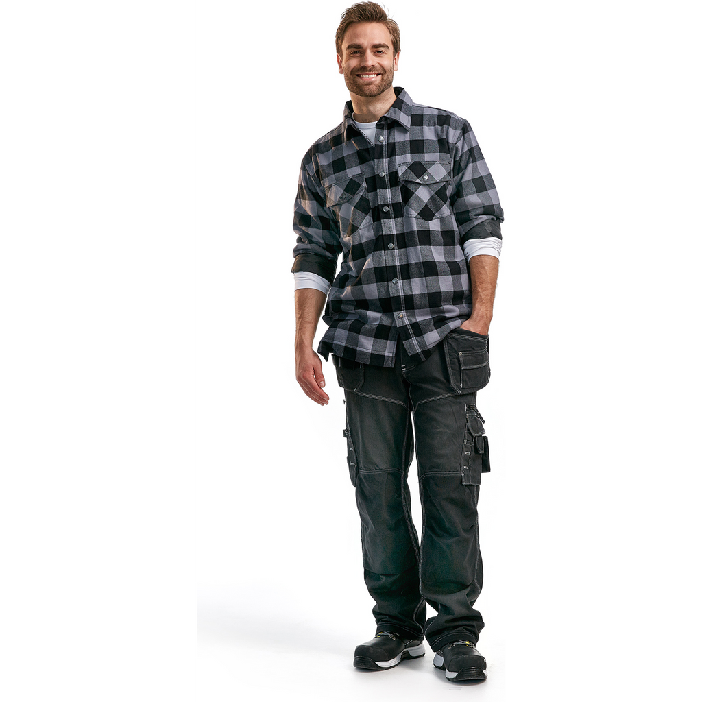 Blaklader Lined Flannel Shirt, Dark Grey/Black (5)