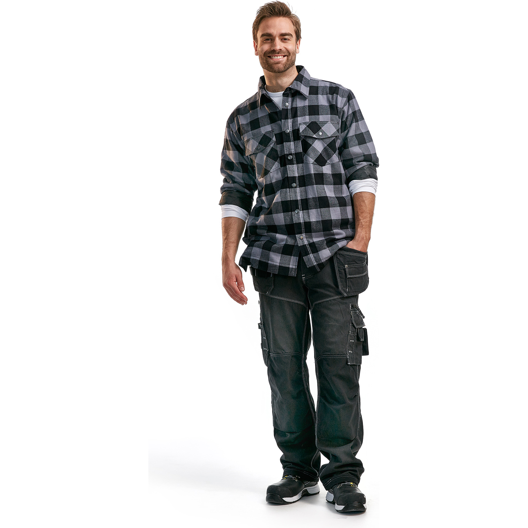 Blaklader Lined Flannel Shirt, Dark Grey/Black (5)