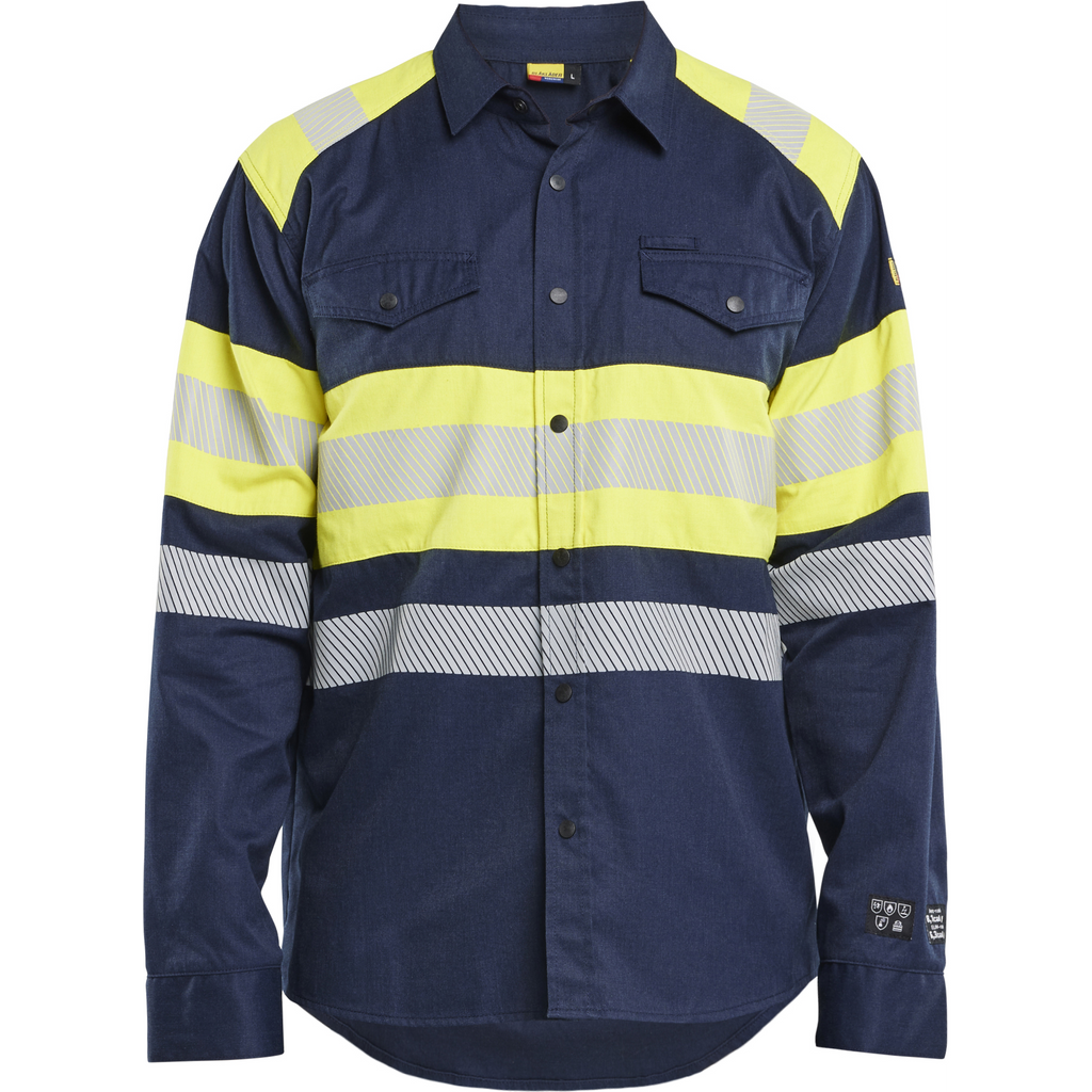 Blaklader Multi-Norm Shirt, Navy/Yellow