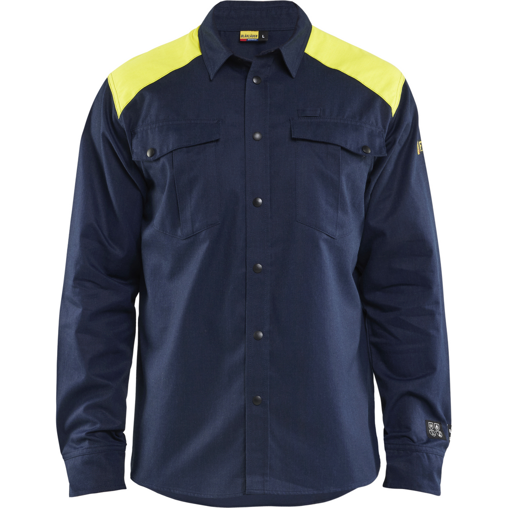 Blaklader Multi-Norm Shirt, Navy/Yellow