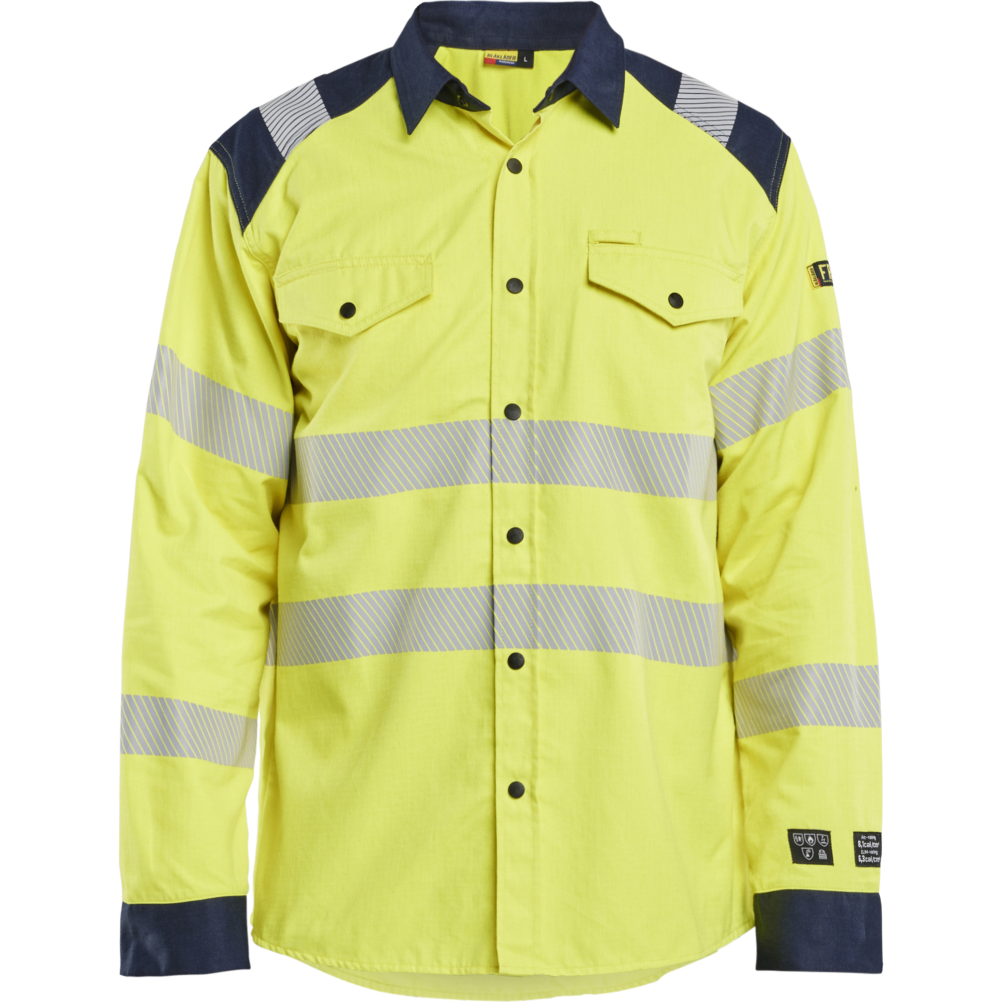 Blaklader Multinorm Shirt, Yellow/Navy Blue