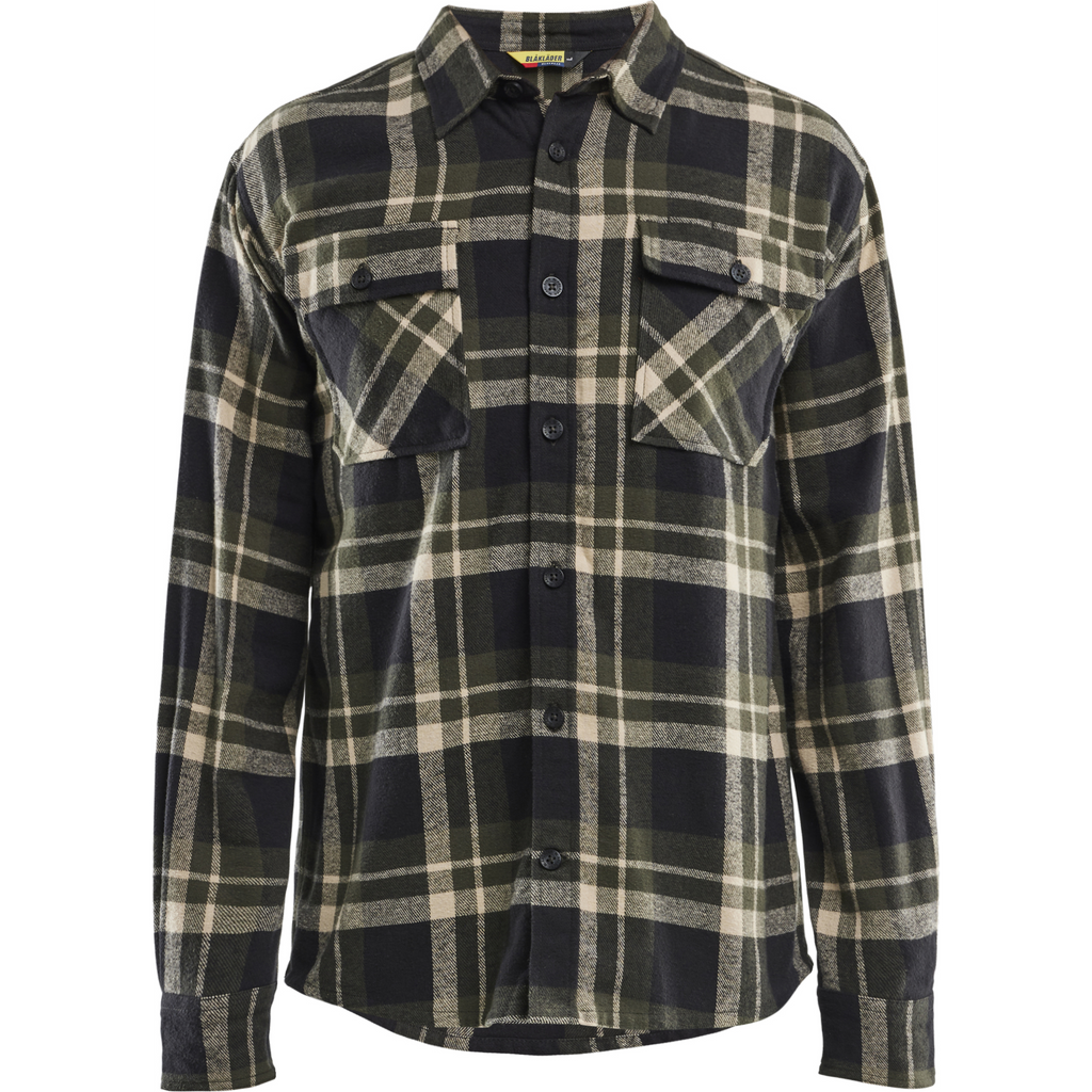 Blaklader Flannel Shirt, Forest Green/Black