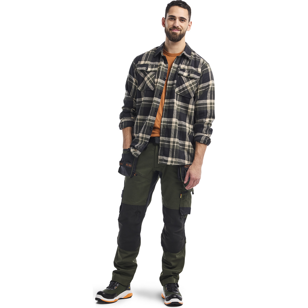 Blaklader Flannel Shirt, Forest Green/Black (5)
