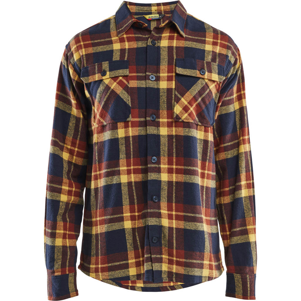 Blaklader Flannel Shirt, Rust Red/Dark Blue