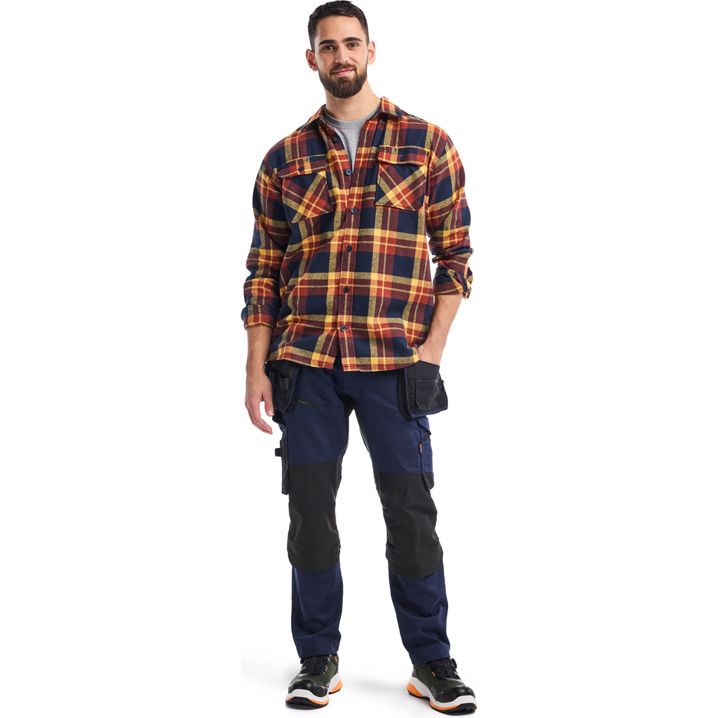 Blaklader Flannel Shirt, Rust Red/Dark Blue (5)